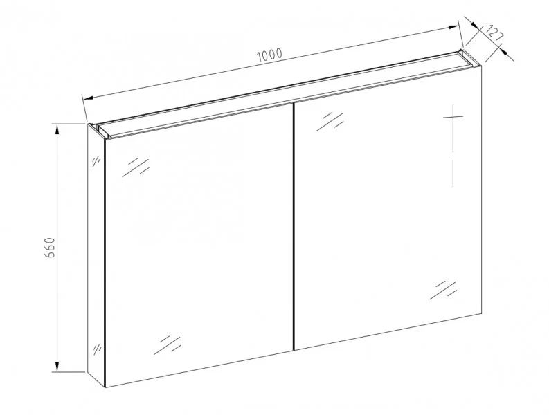 Aluminium spejlskab 2-dørs - Image 6