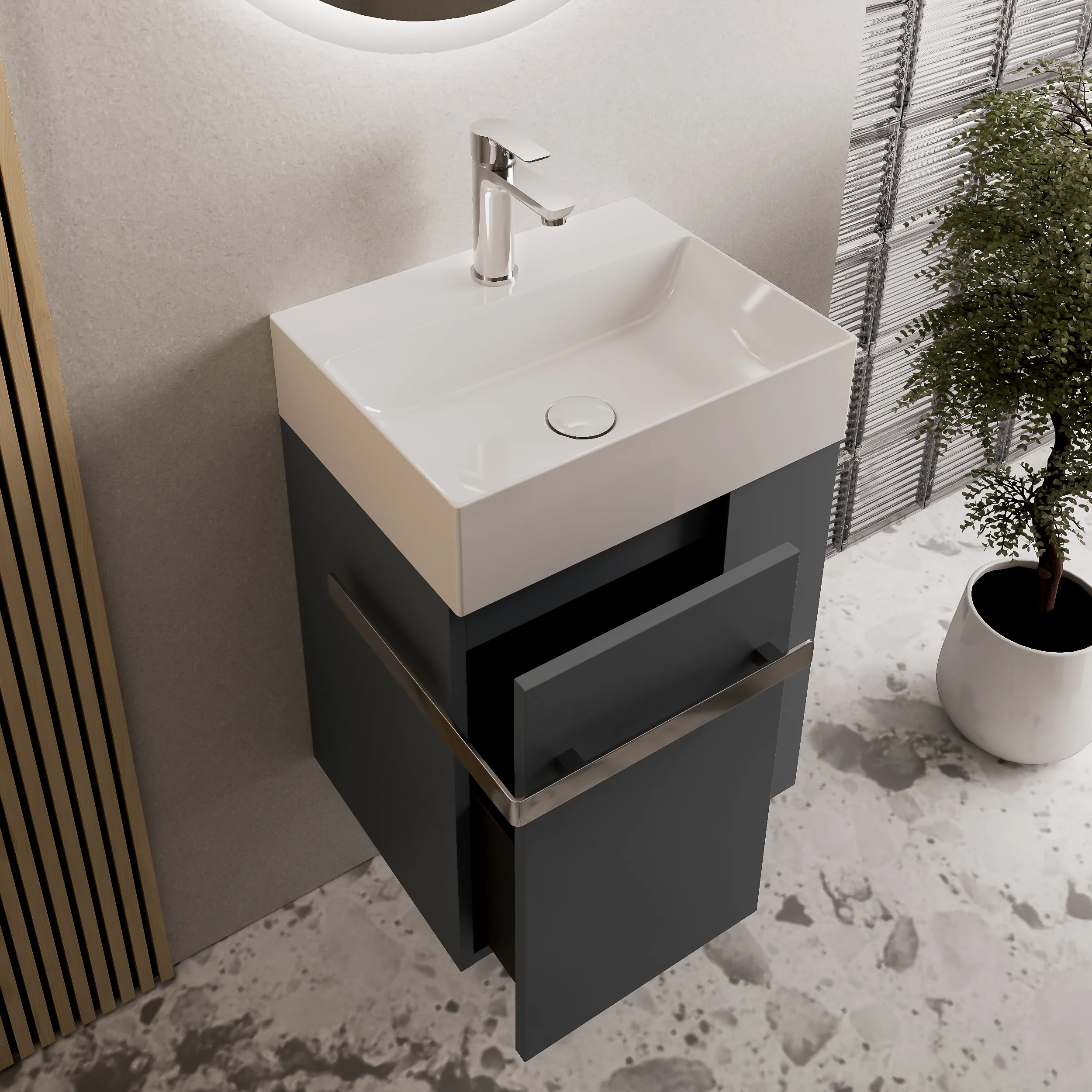 Bademøbelsæt COMPACT 45 cm med håndvask - Image 18