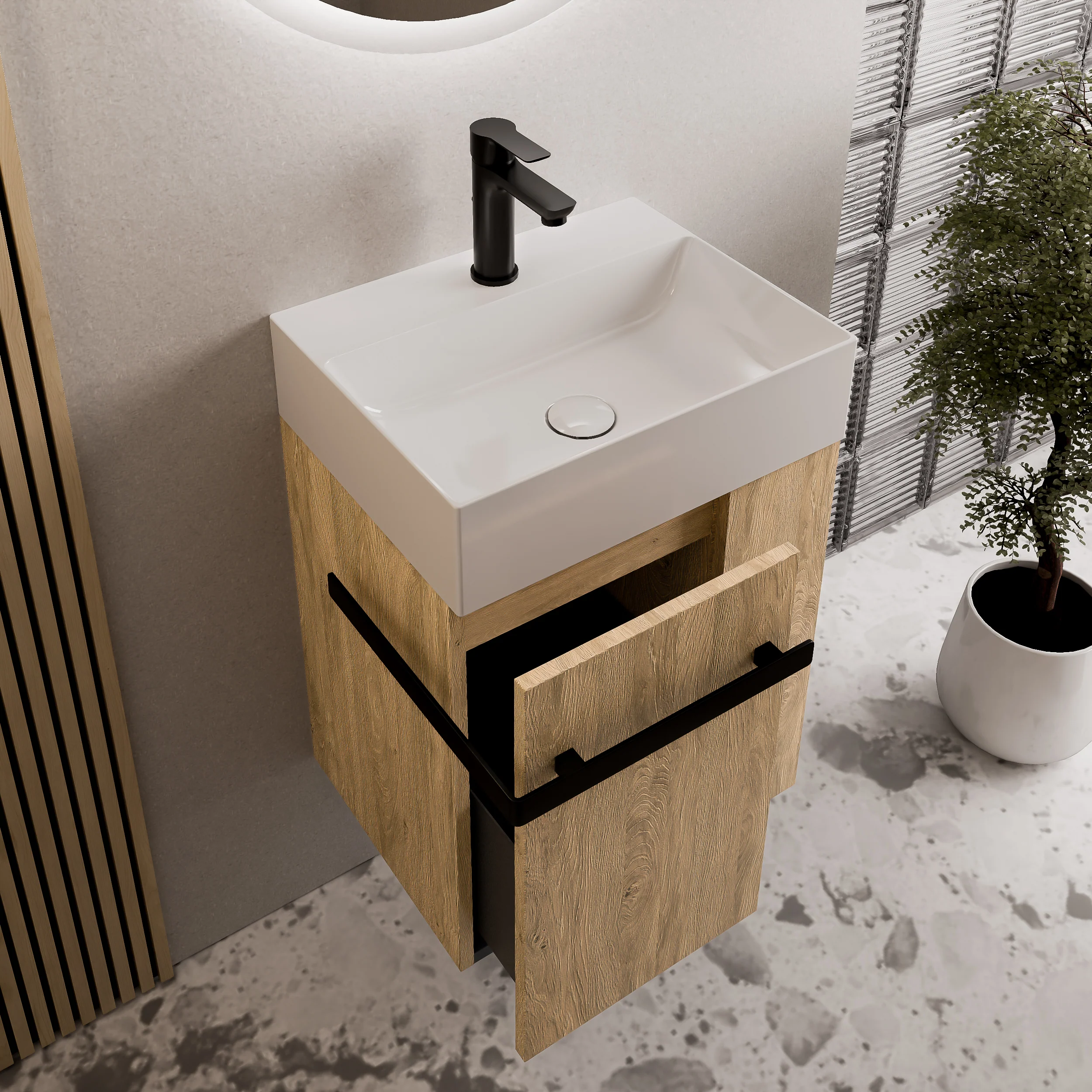 Bademøbelsæt COMPACT 45 cm med håndvask - Image 39