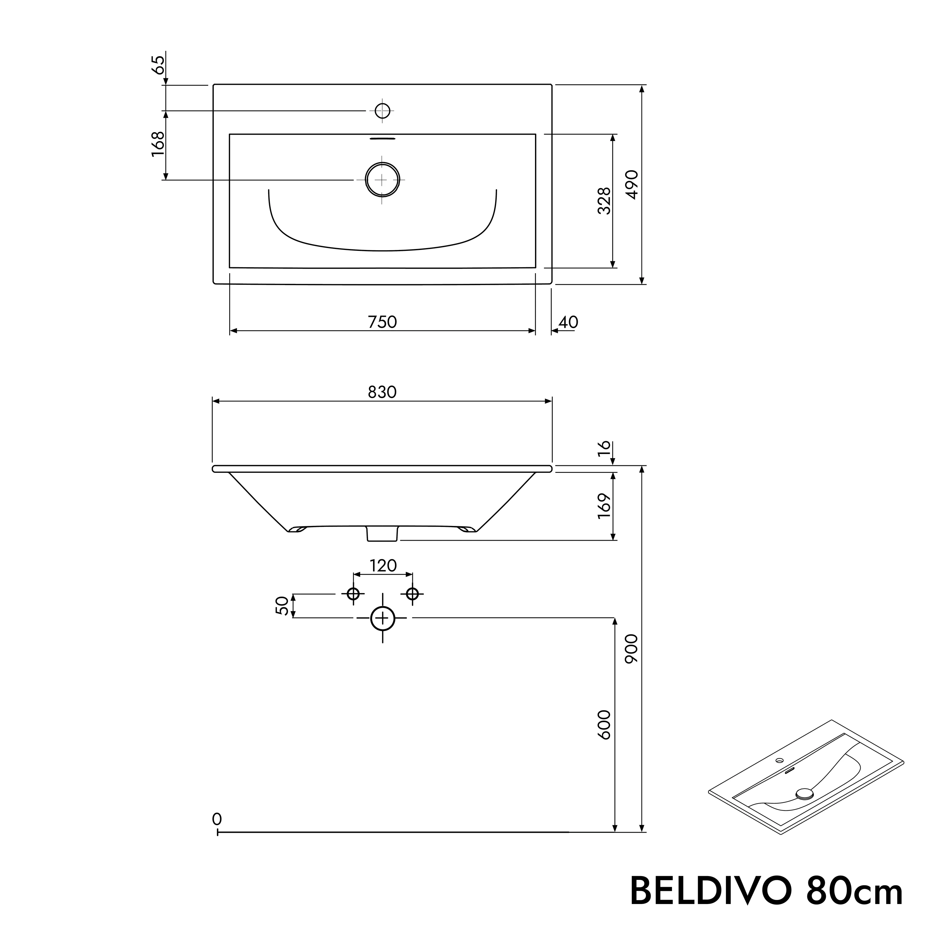 Badmøbelsæt BELDIVO 80 - Image 80