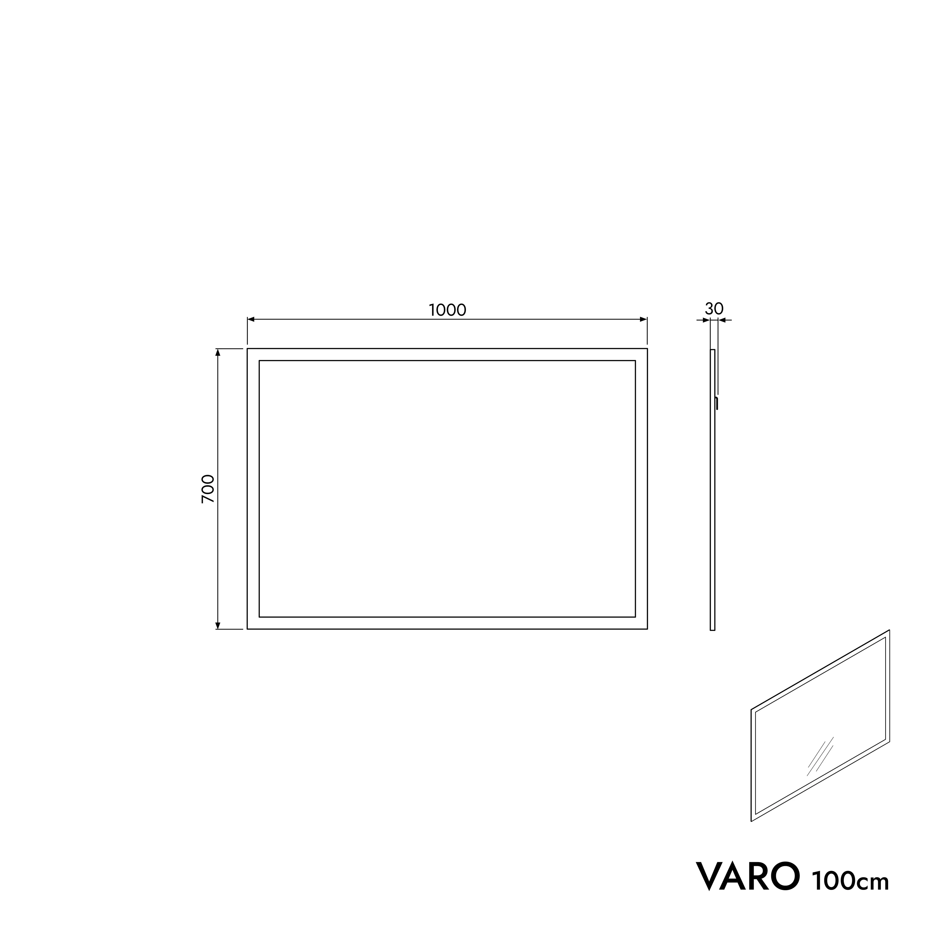 Badeværelsesmøbelsæt VIREO 100 cm med håndvask - Image 64