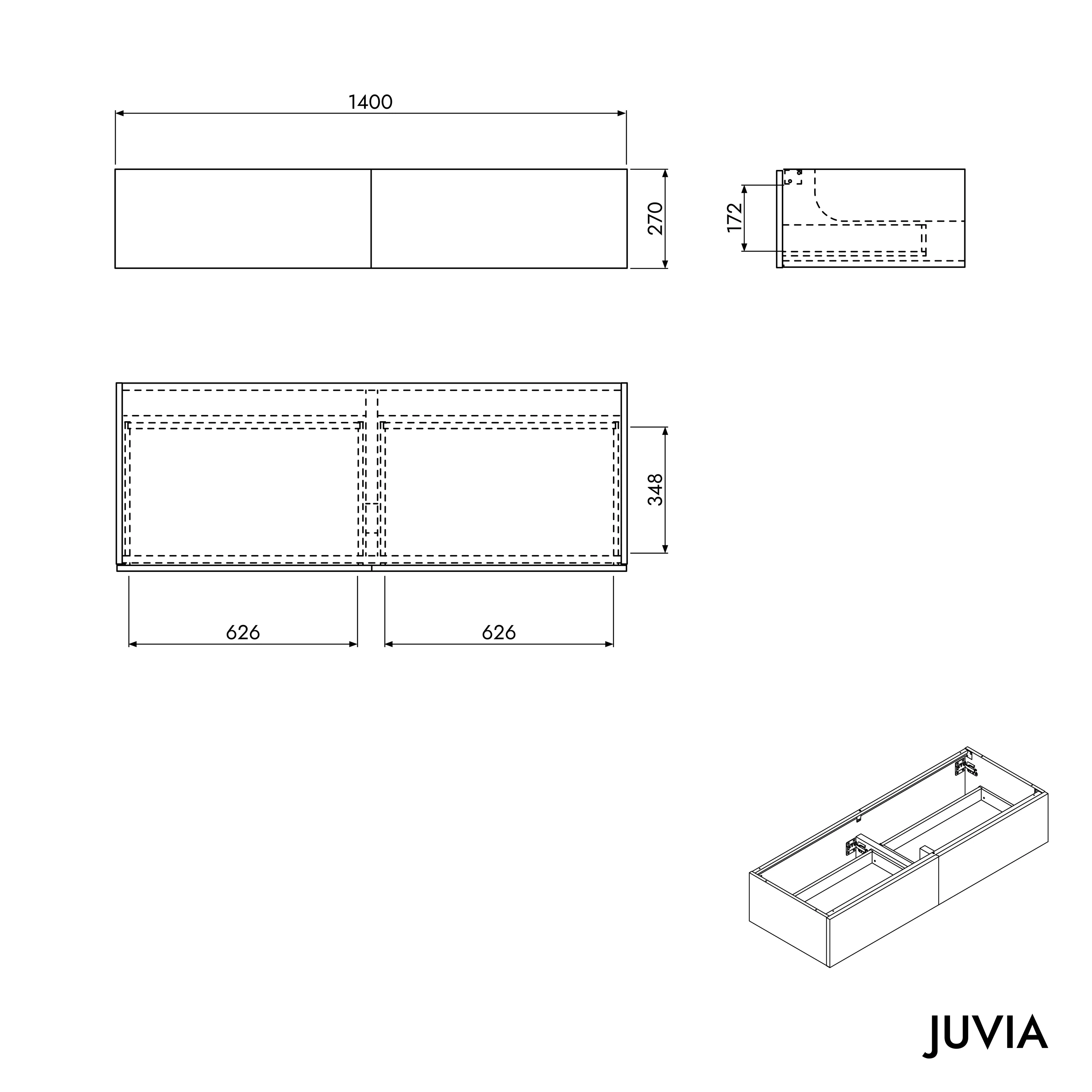 Badeværelsesmøbler JUVIA Compact 100 cm til 160 cm - Image 82