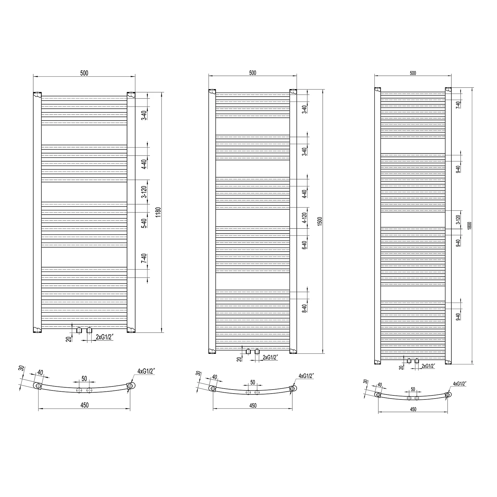 BERNSTEIN radiatorhåndklædevarmer til badeværelset R20C - Image 8