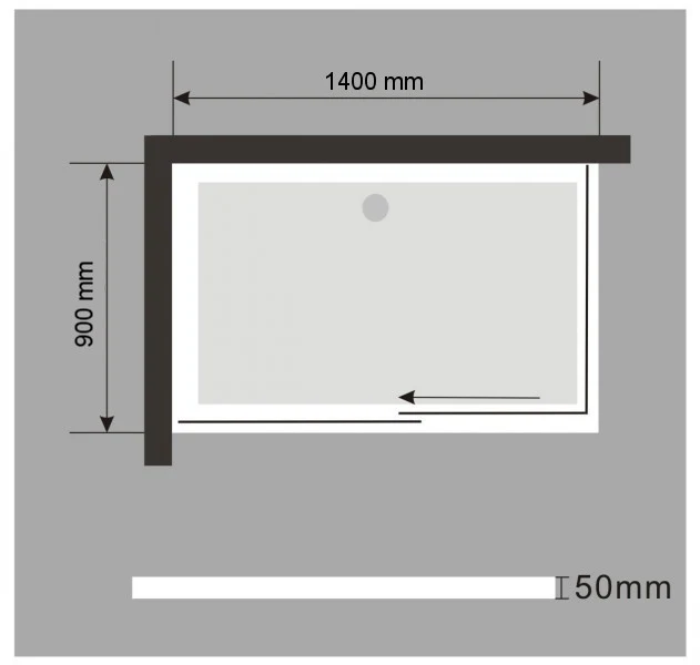 Brusebund - 140×90 cm - med afløbssystem - Image 4
