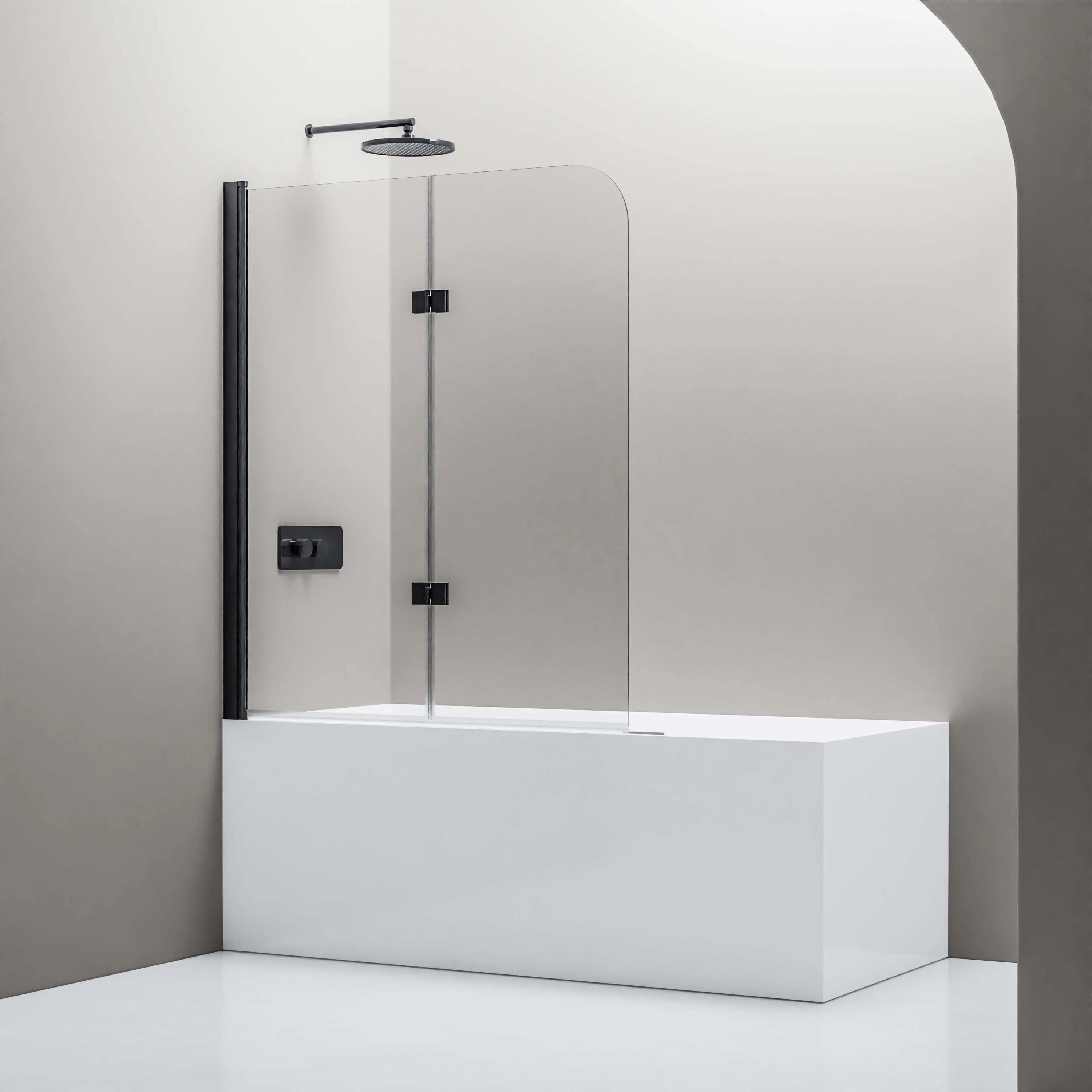 Brusekabine Nano ægte glas 6mm NT209 - 120 x 140 cm - profilfarve kan vælges