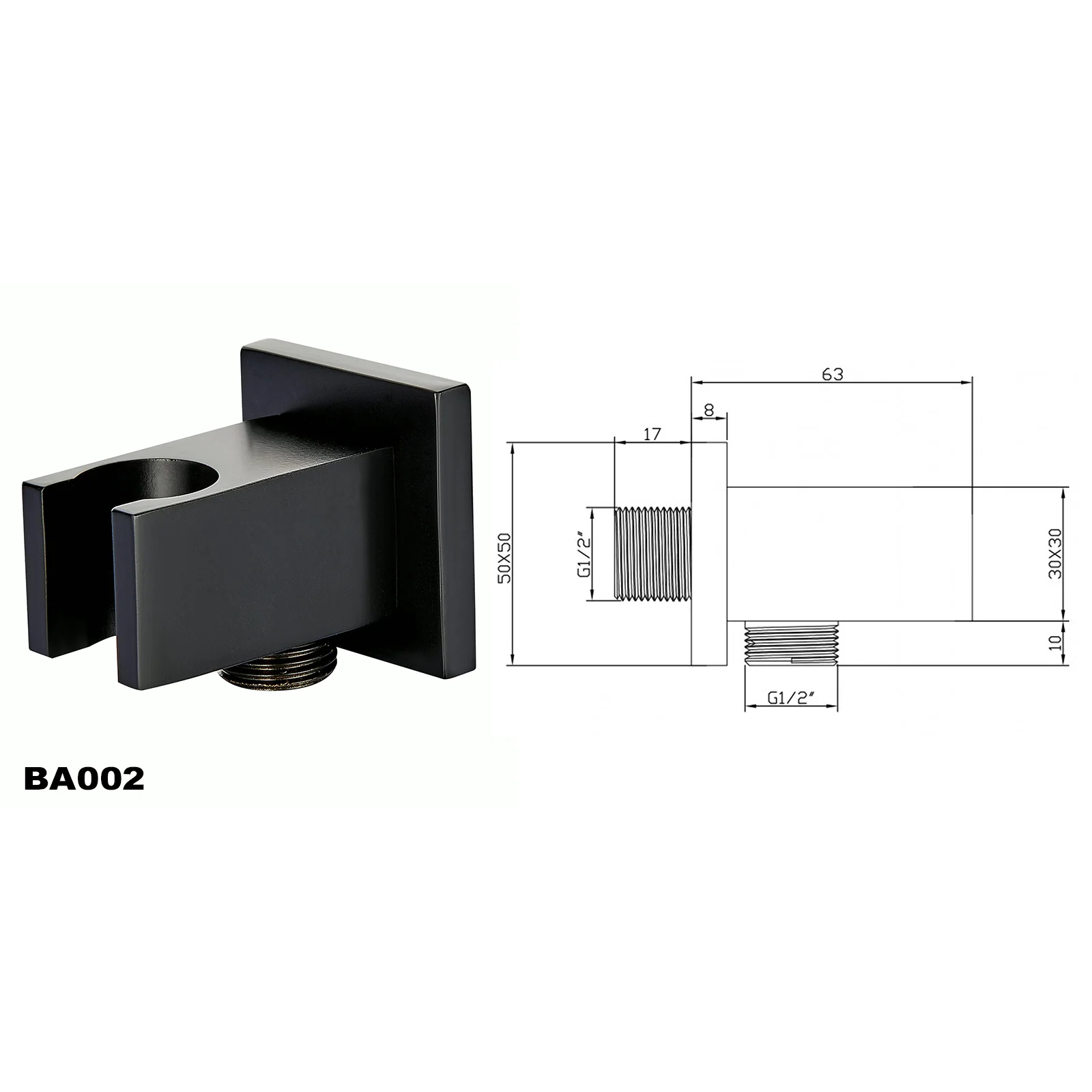 Brusesæt brusestang NT127 sort mat - Image 5