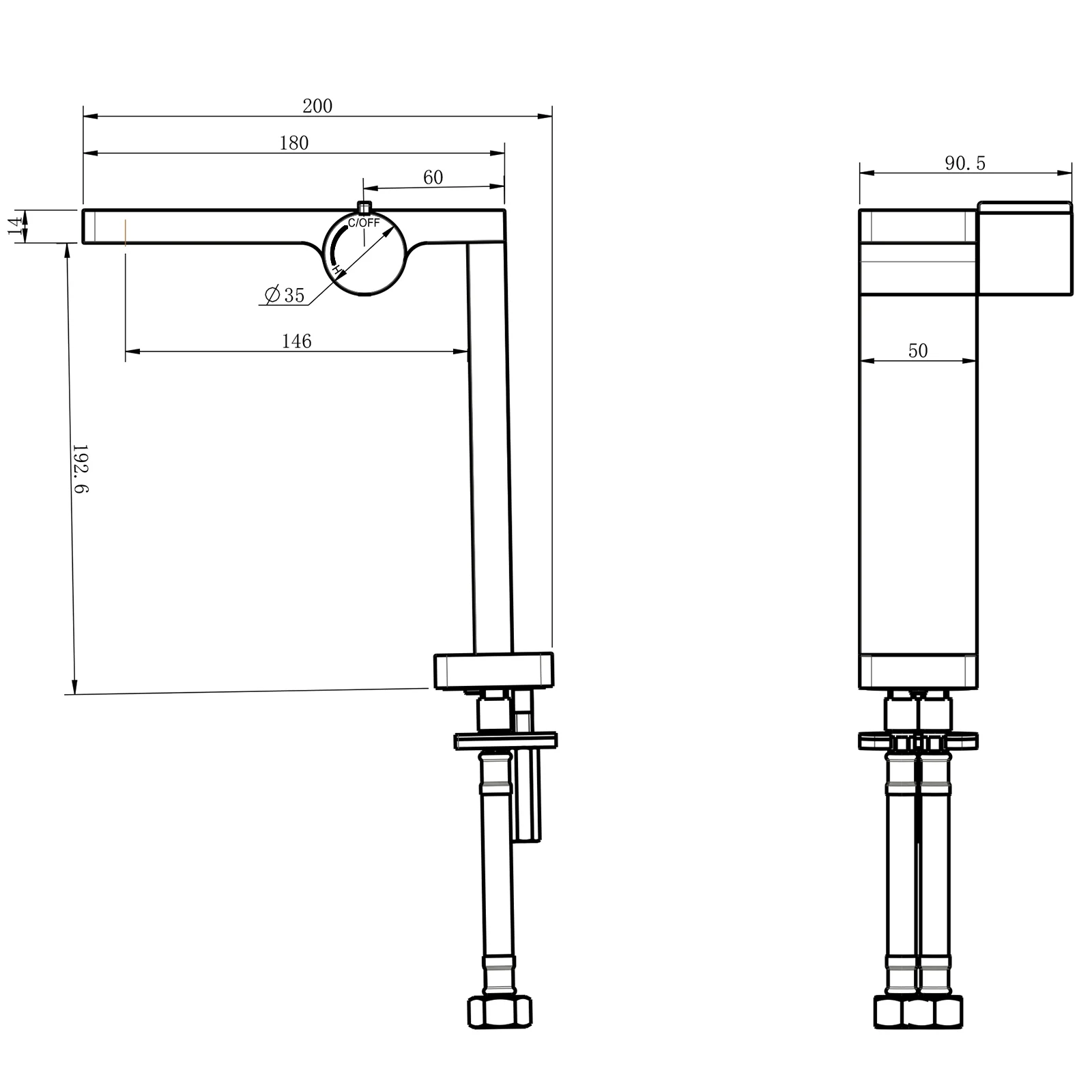 Design Vaskekarmatur til håndvask - Badeværelsesarmatur NT3220C - Image 7