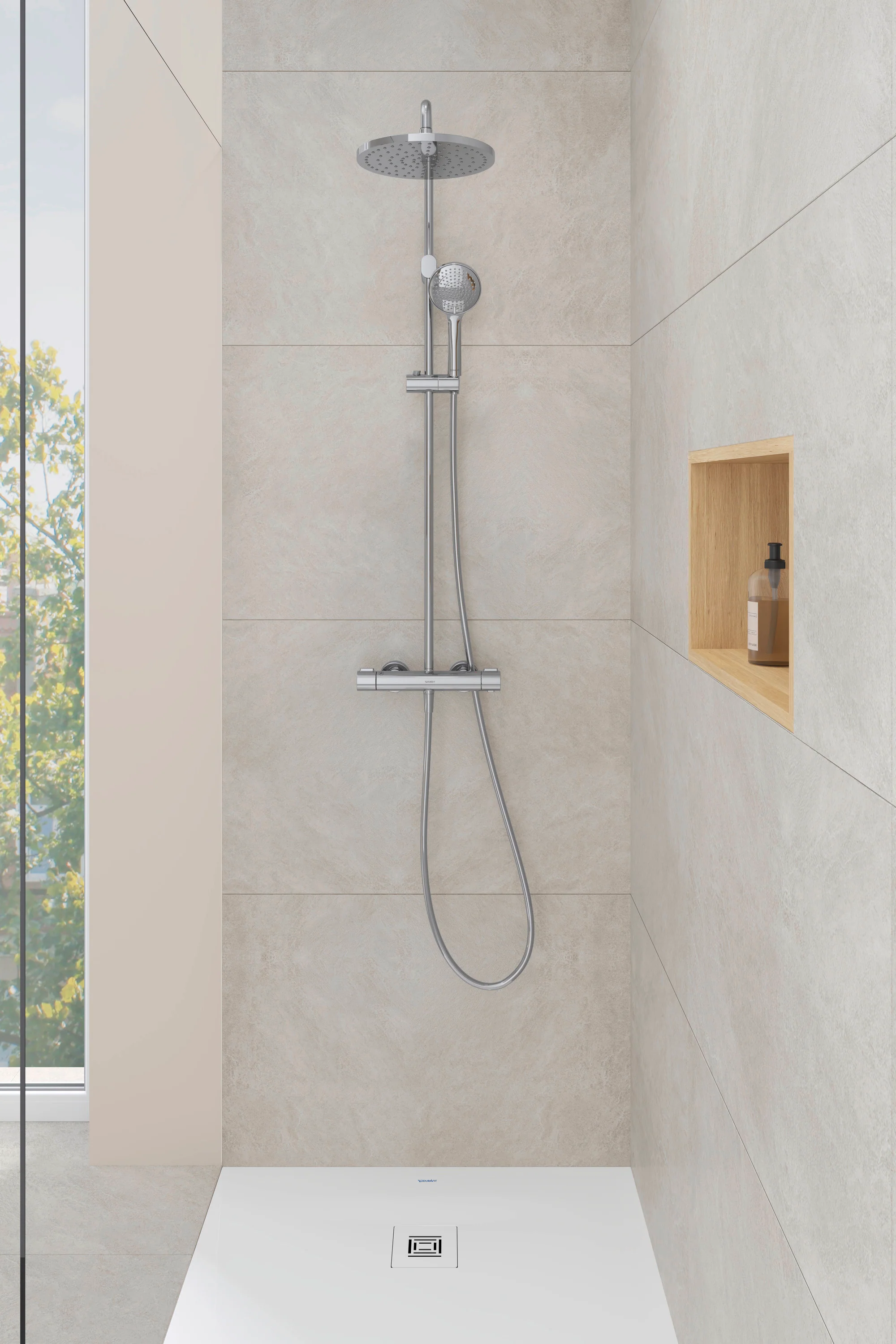 Duravit Brusesystem med termostat, 3 stråletyper og MinusFlow-funktion - Image 3