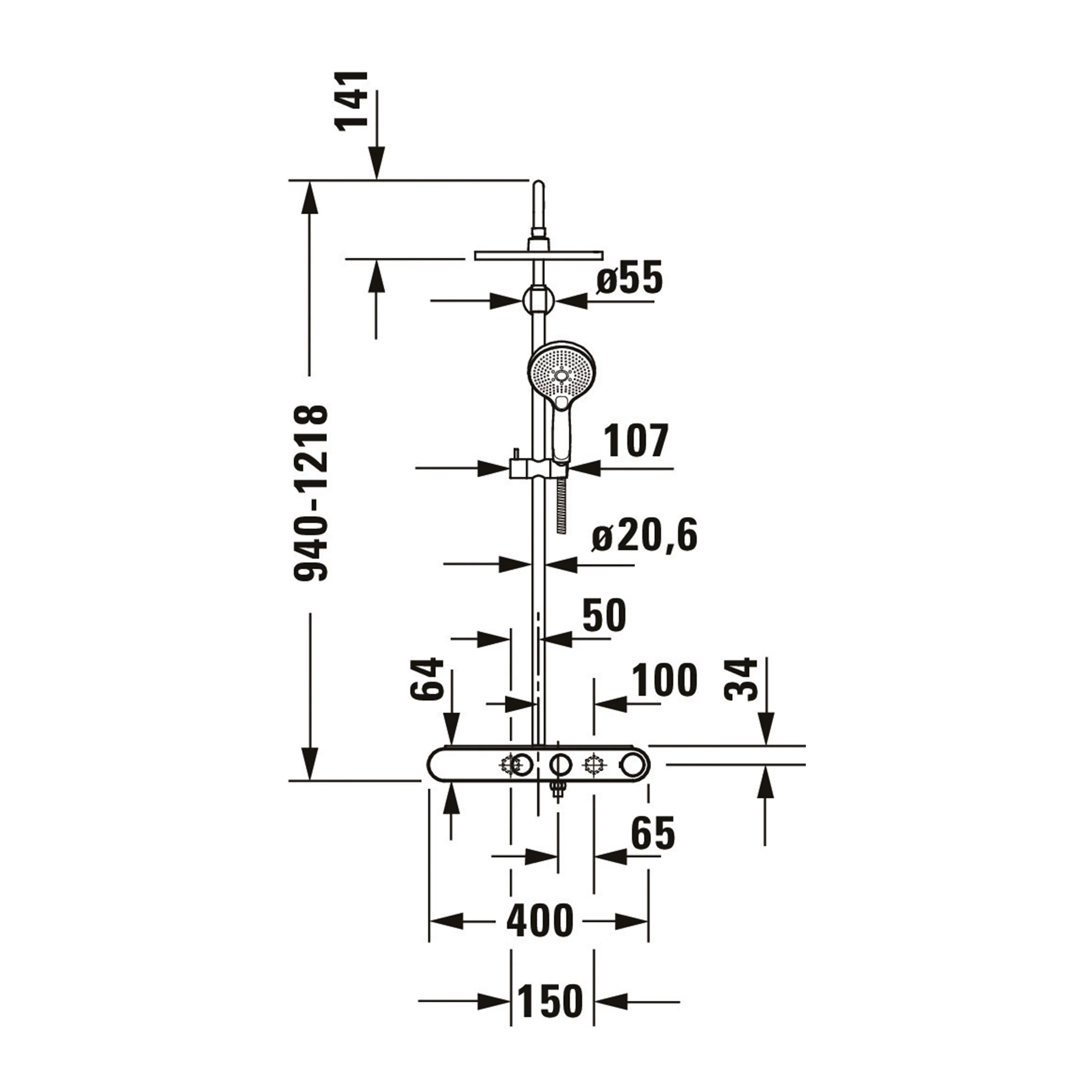 Duravit brusesystem med termostat og glashylde - Image 13