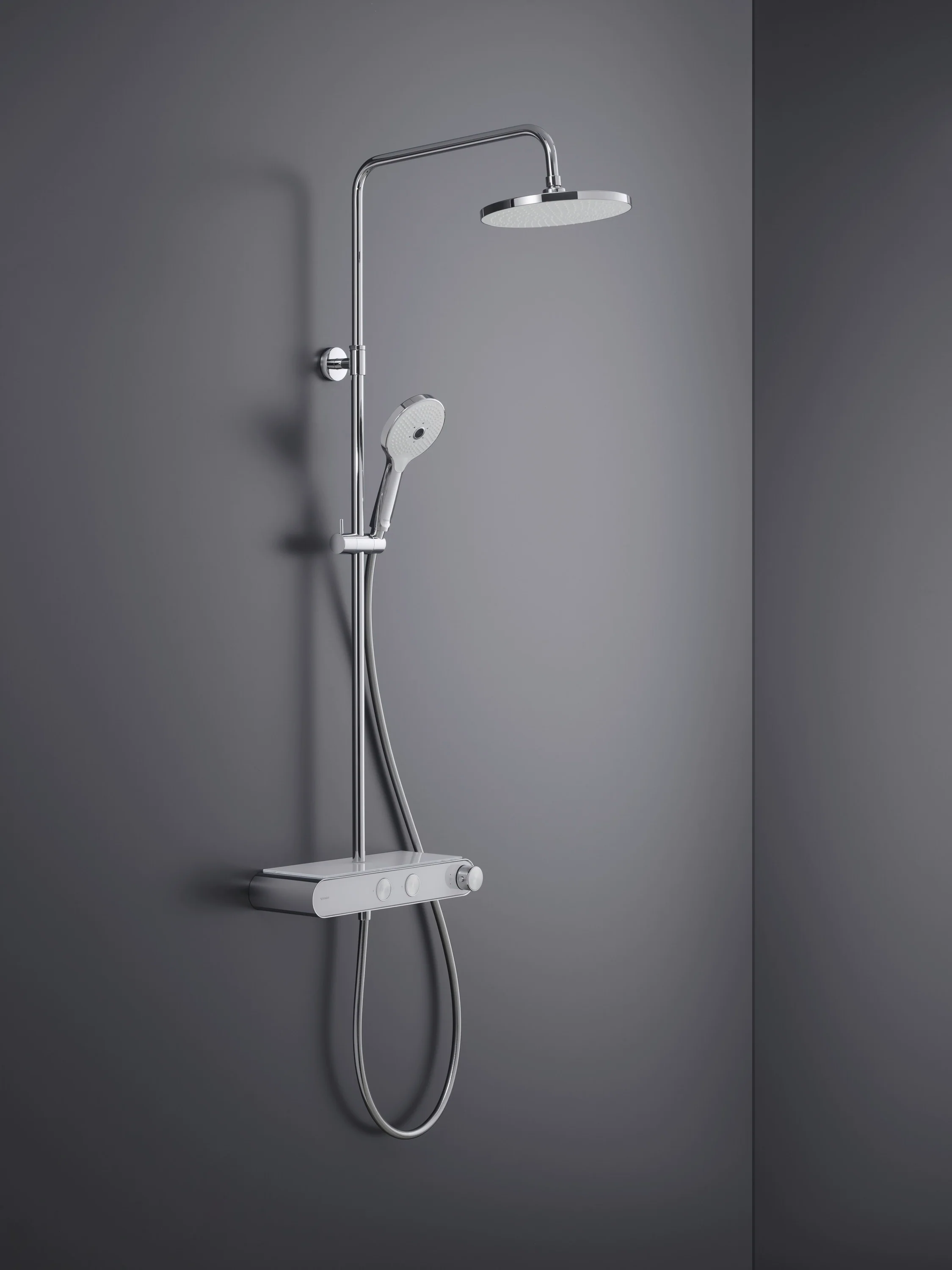 Duravit brusesystem, med termostat og glashylde, inklusive håndbruser med 3 strålefunktioner - krom/hvid - Image 2