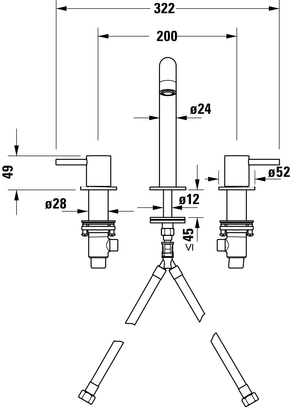 Duravit Circle 3-Loch Waschtischarmatur - Image 4