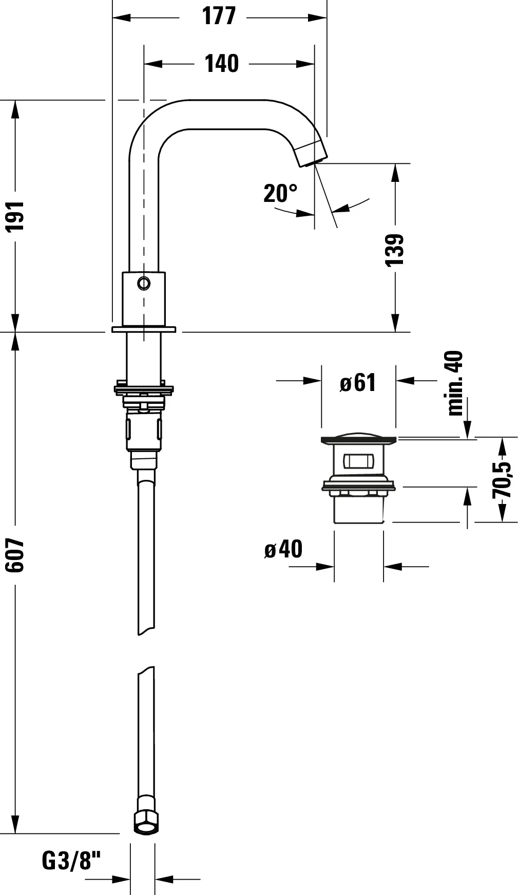 Duravit Circle 3-Loch Waschtischarmatur - Image 5