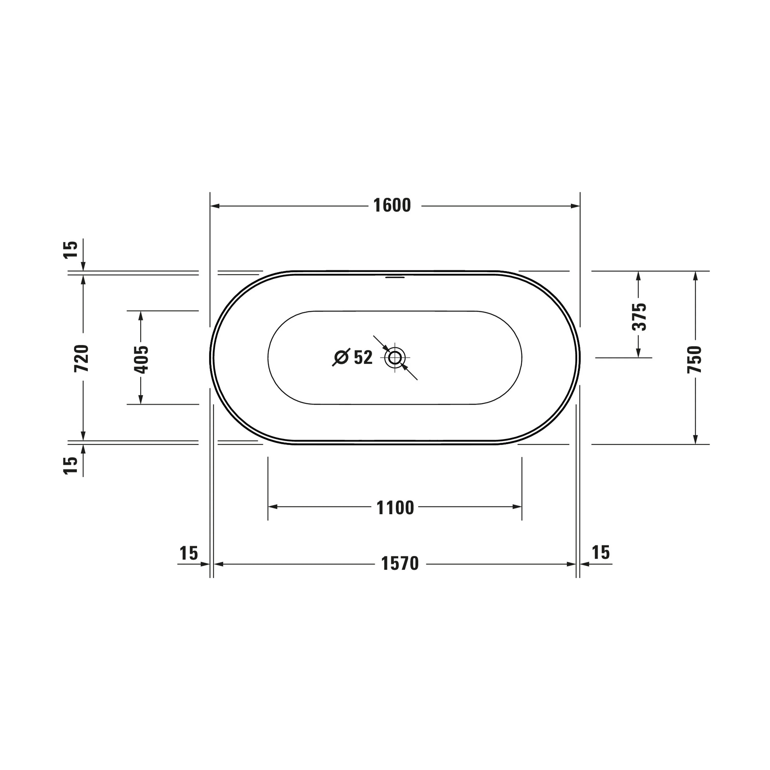 Duravit DuraMuna fritstående badekar - Image 13