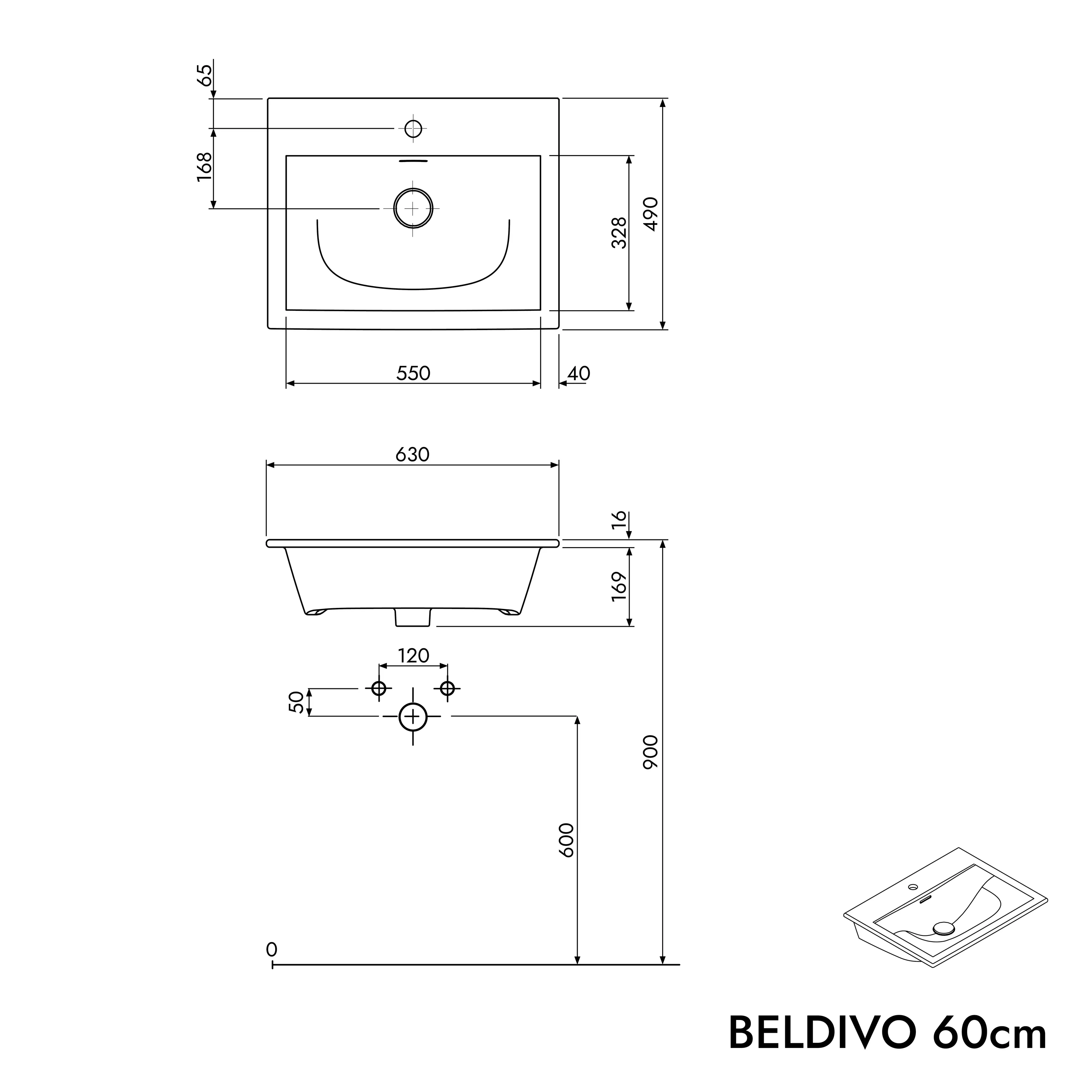 Duravit håndvask med underskab BELDIVO 60 cm - Image 26