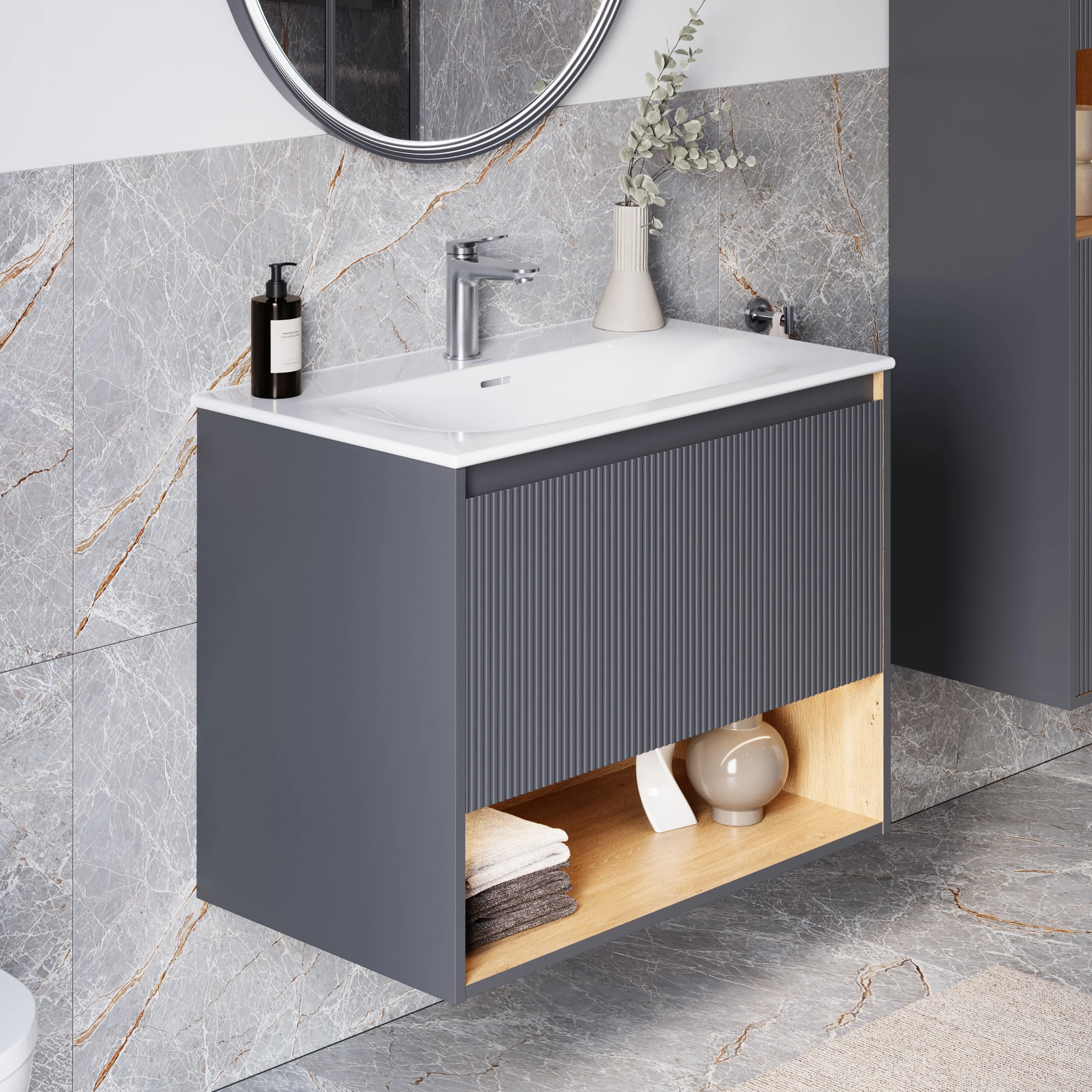 Duravit håndvask med underskab BELDIVO 80 cm