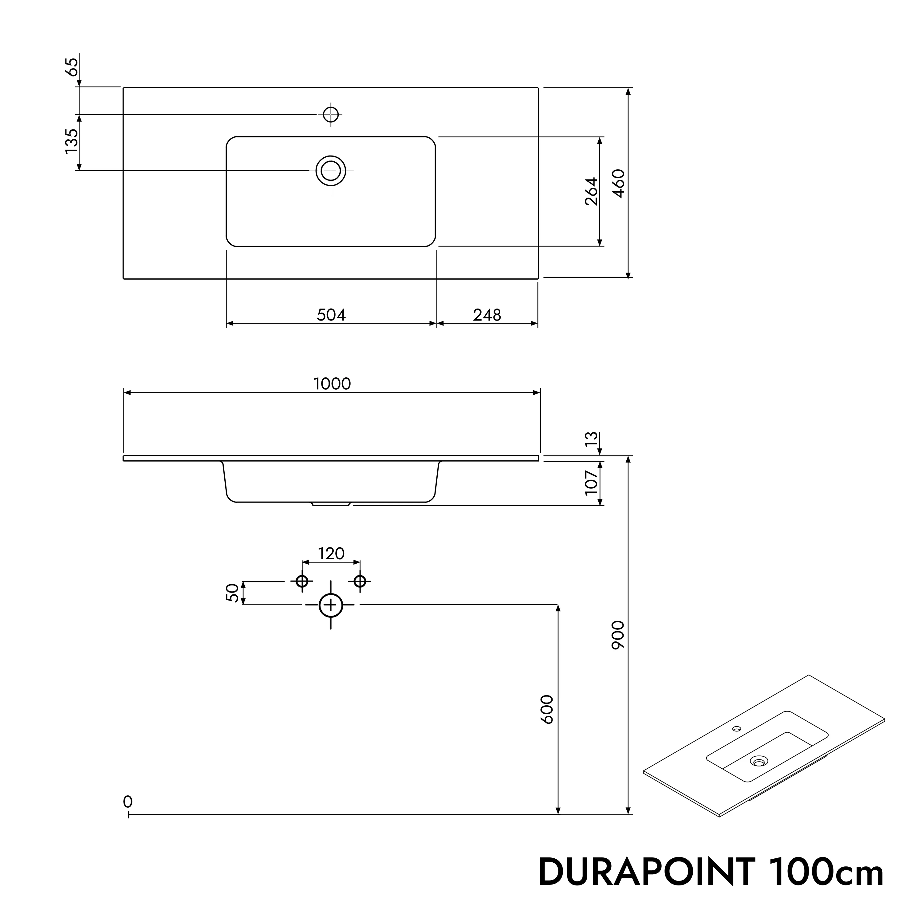 Duravit håndvask med vaskeskab TIM 100 cm - Image 52