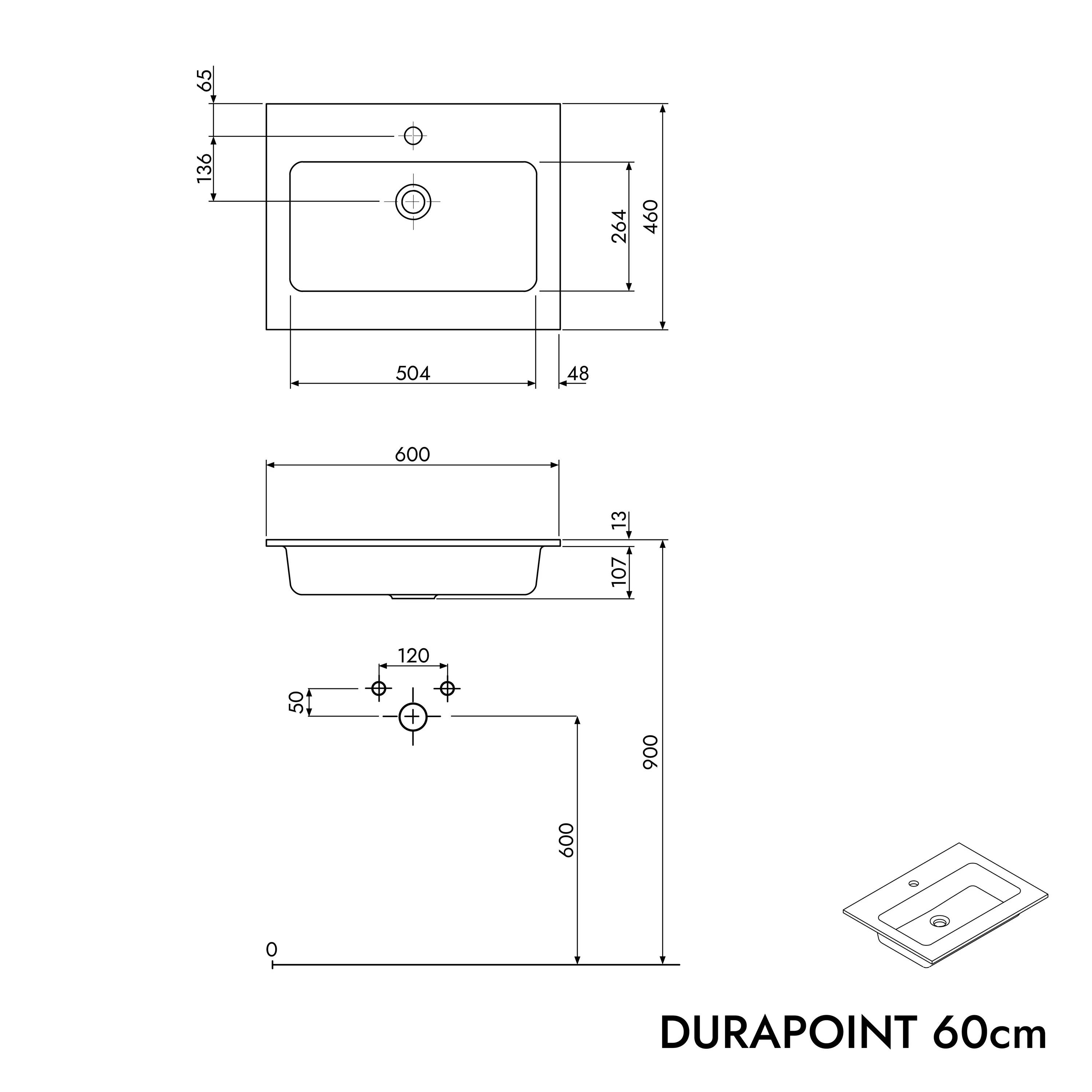 Duravit håndvask med vaskeskab TIM 60 cm - Image 52