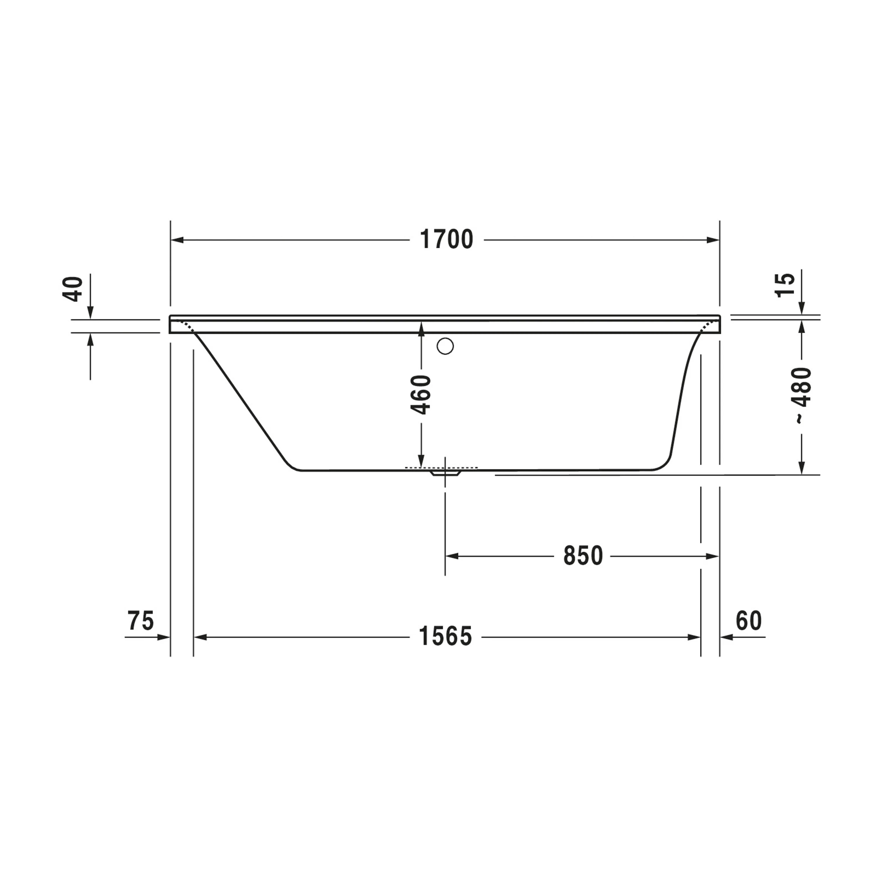 Duravit P3 rektangulært badekar - Image 9
