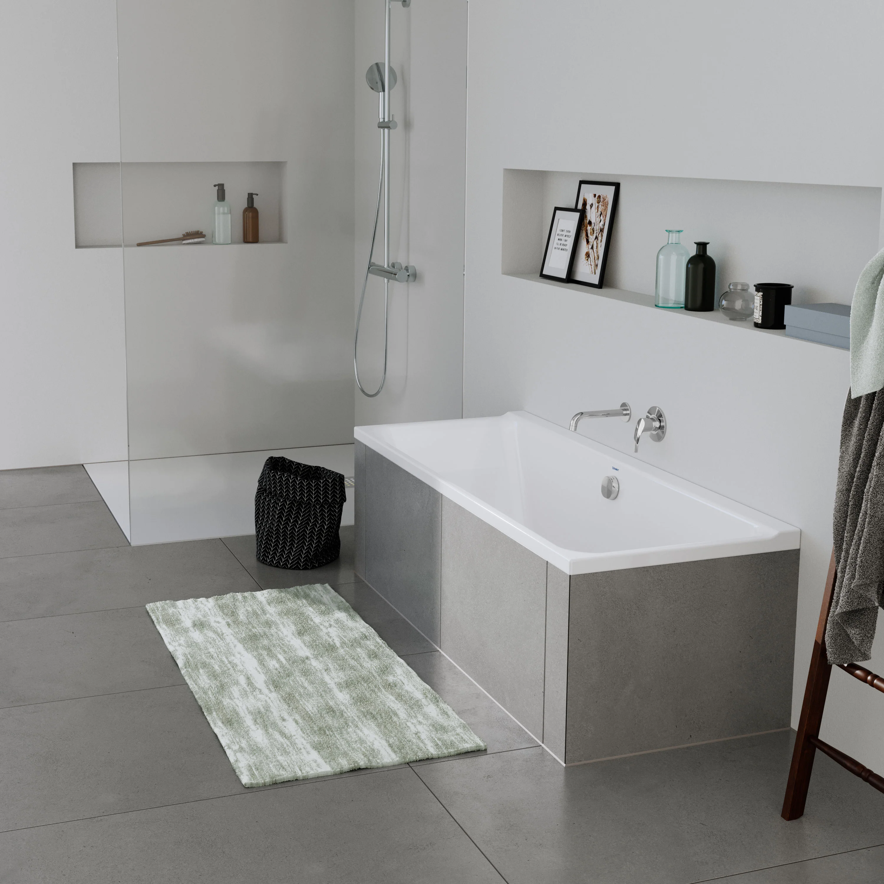 Duravit P3 rektangulært badekar, til installation, hvid, 160x70 cm – Valgfri position for rygslope - Image 2