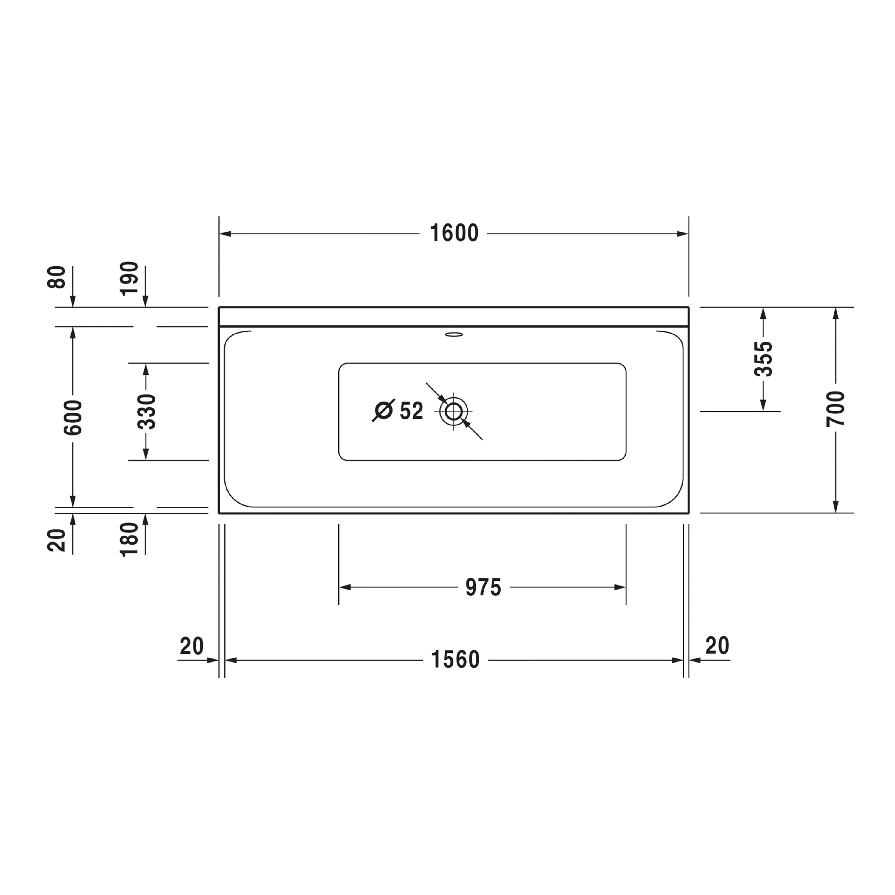 Duravit P3 rektangulært badekar, til installation, hvid, 160x70 cm – Valgfri position for rygslope - Image 7