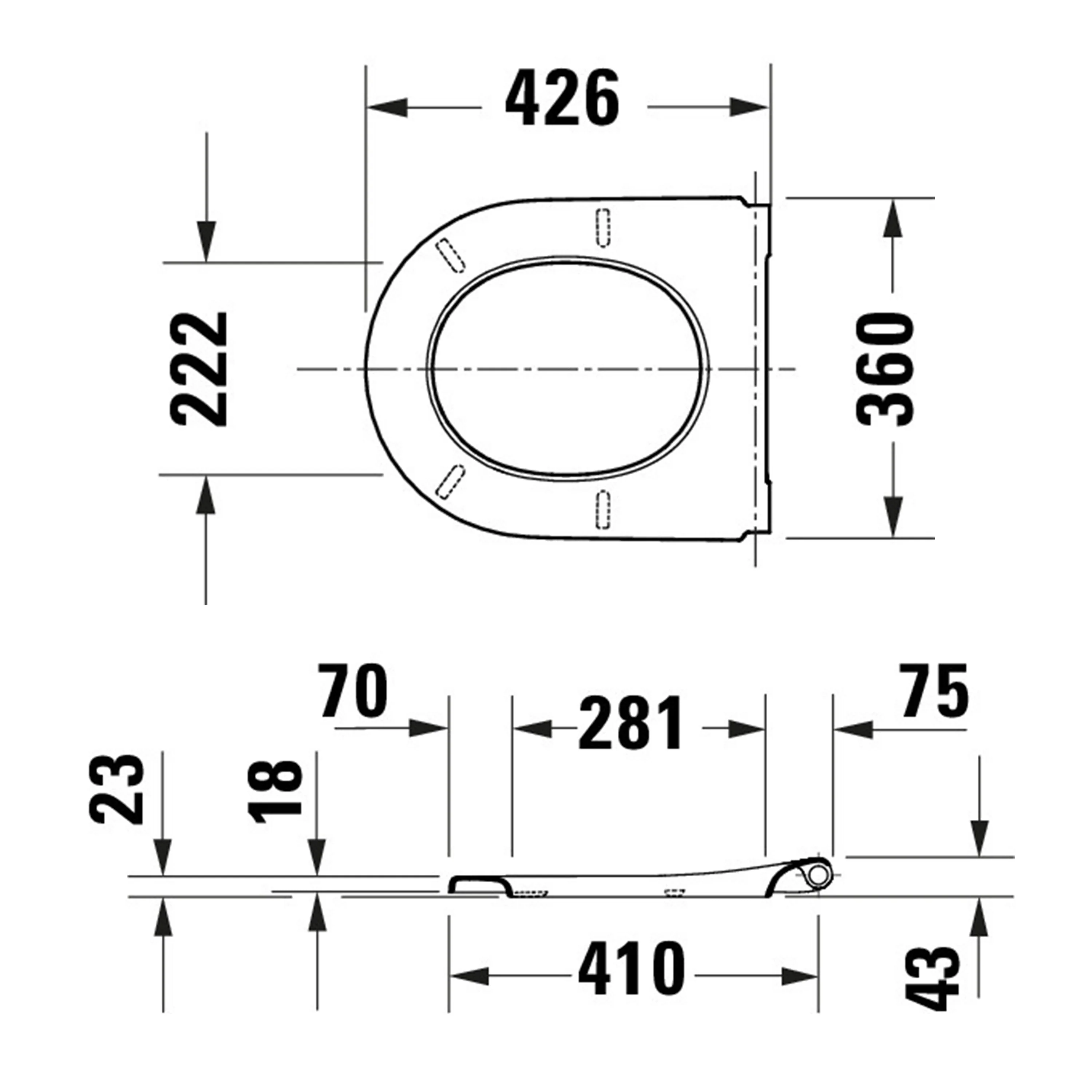 Duravit Univavo universal toiletsæde med soft-close, rundt - Image 5
