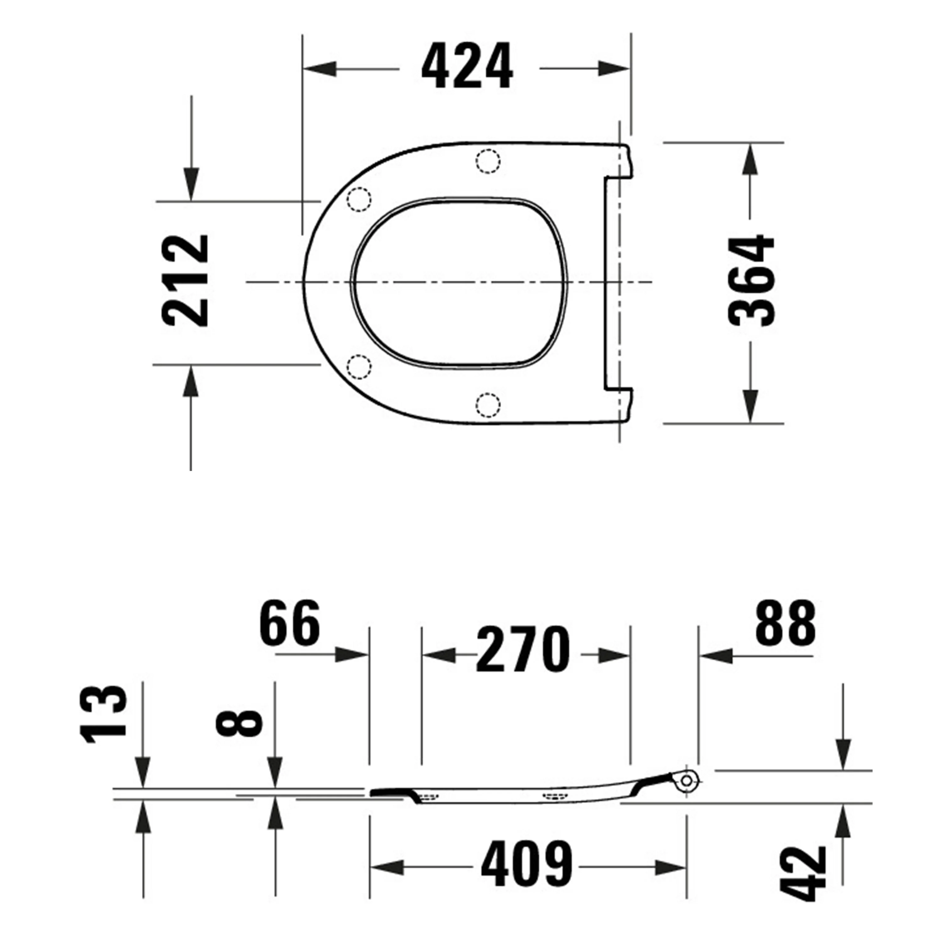 Duravit Univavo Universal WC-sæde med soft-close mekanisme, oval - Image 7
