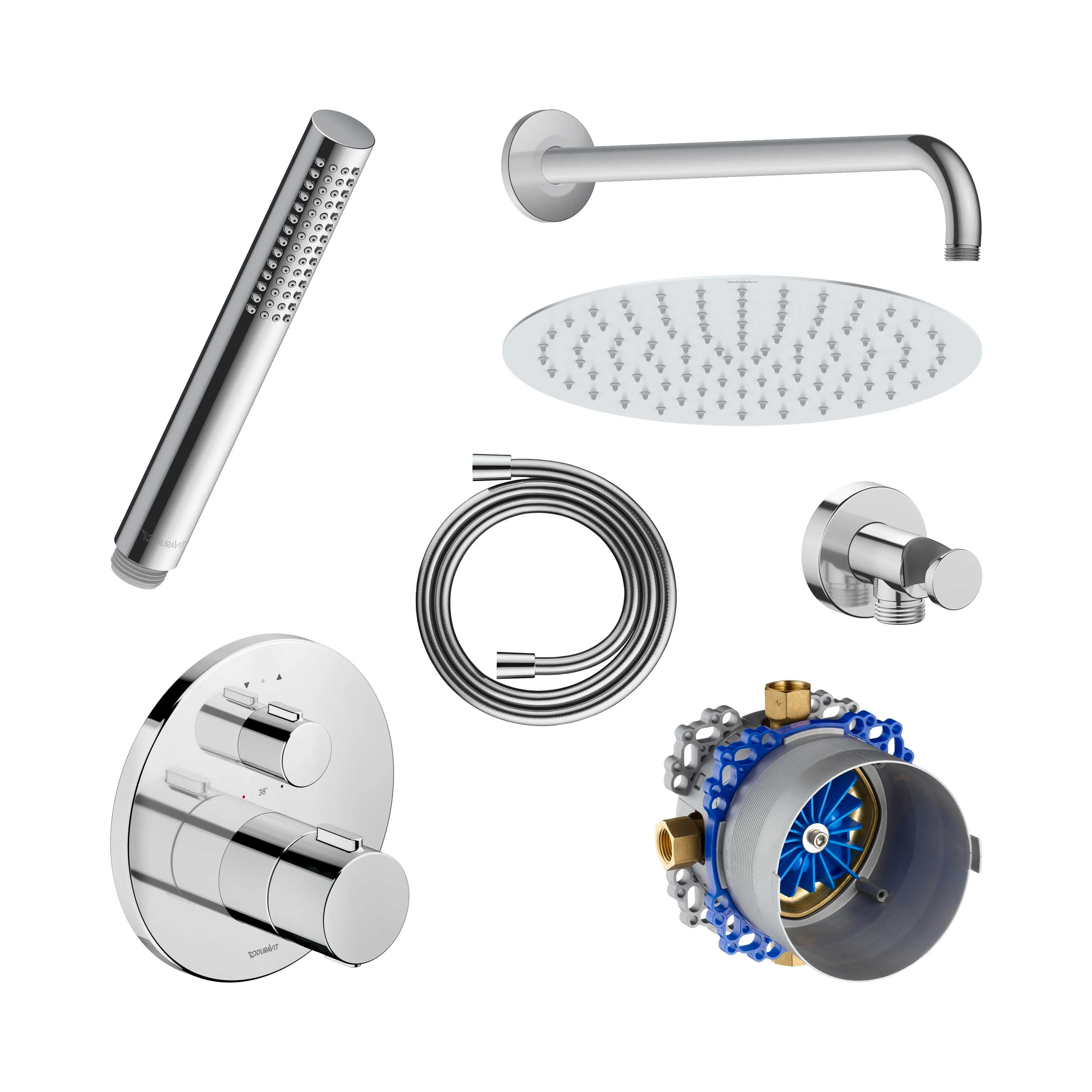 Duravit indbygget brusesystem med termostat og hovedbruser - Image 2