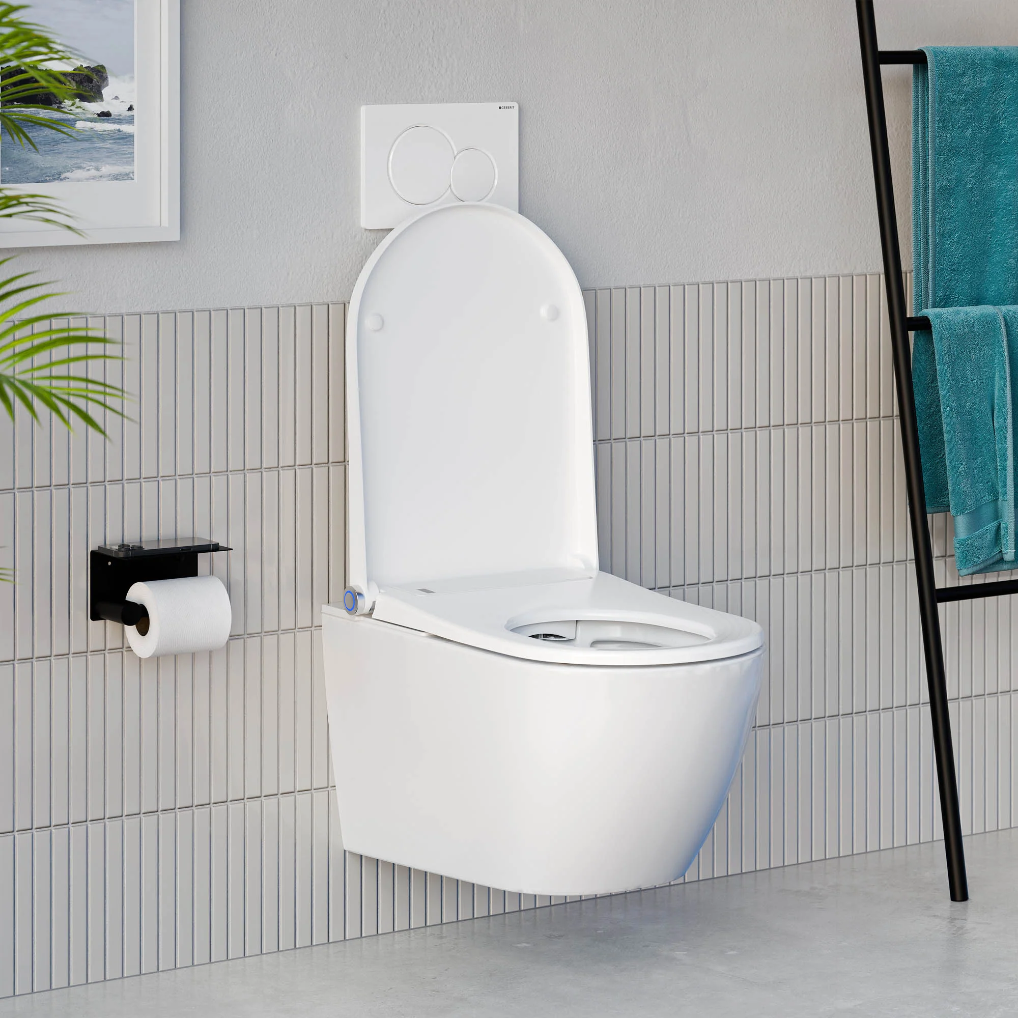 Dusch-WC komplet sæt Basic 1102 med Geberit Duofix forvægselement