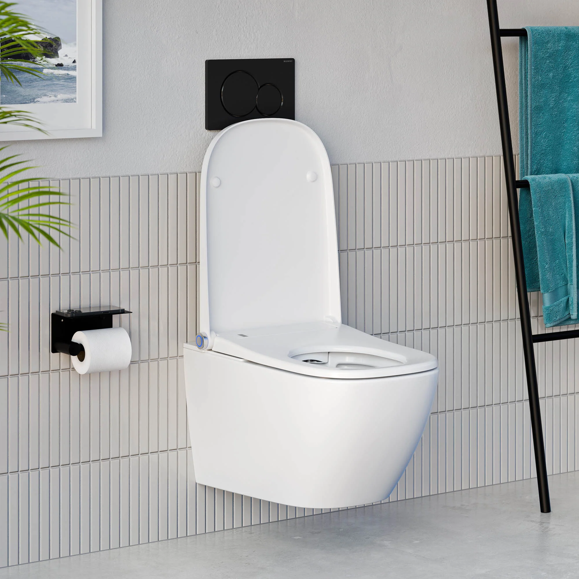 Dusch-WC komplet sæt Basic 1104 med Geberit Duofix forvægselement - Image 2