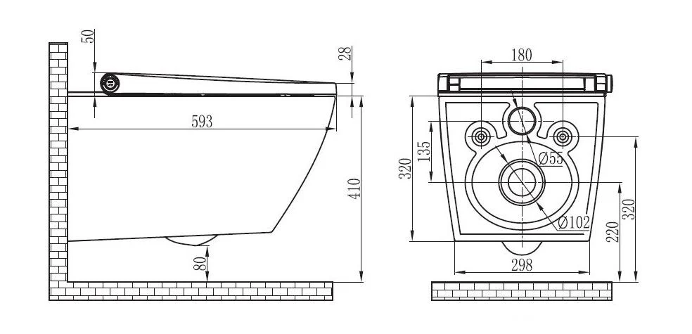 Bruse-wc komplet sæt PRO+1104 med Geberit Duofix forvægselement - Image 18