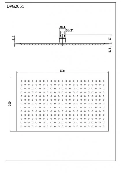 XXL regnbruser med brusehoved i rustfrit stål DPG2051 - Image 5
