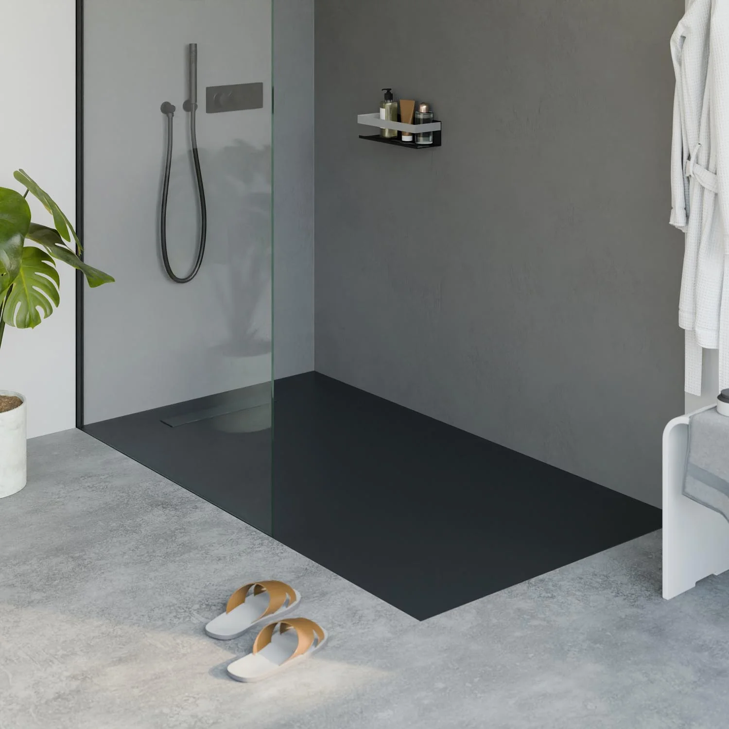 Flad støbt mineralbrusebakke LAVOA - Image 36