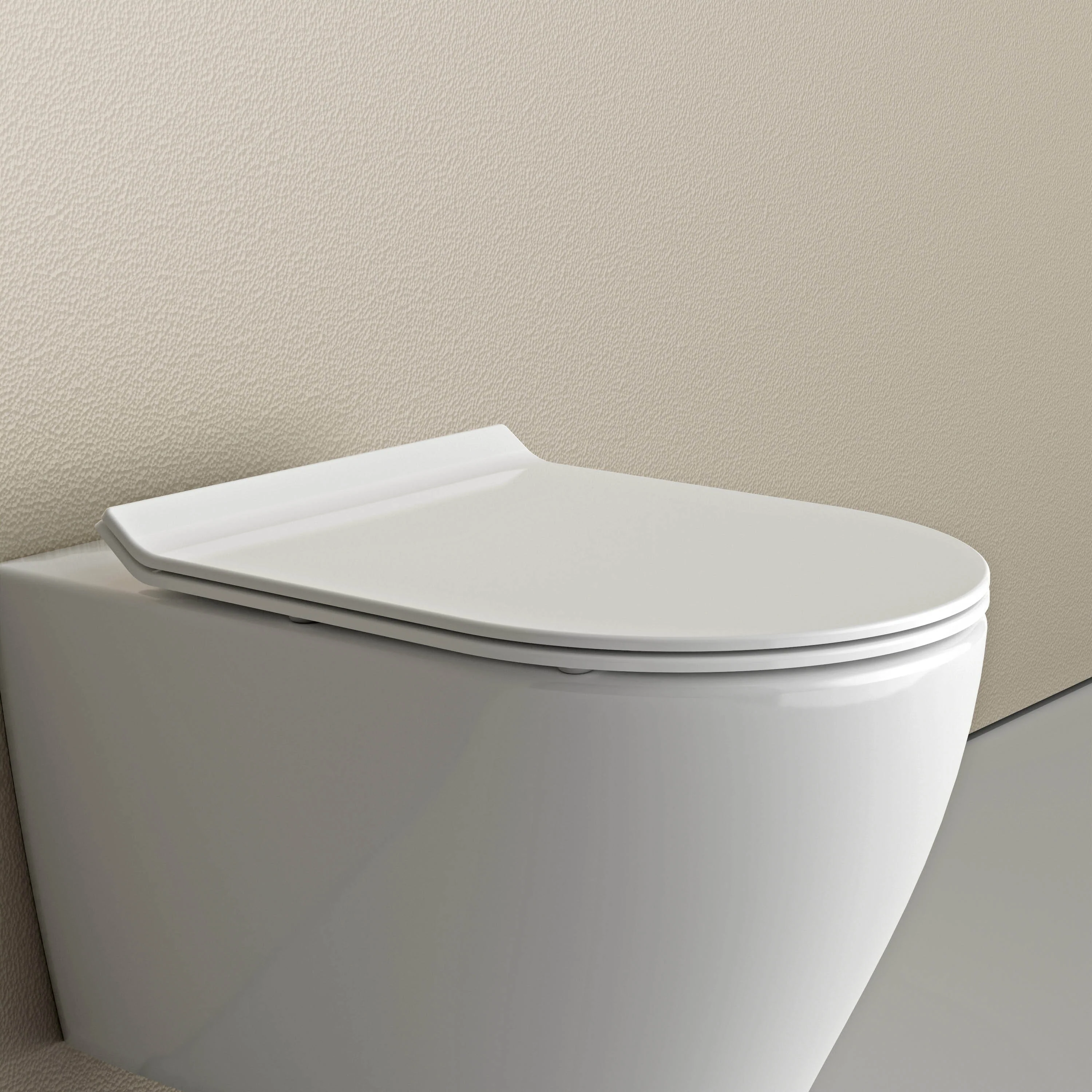 Softclose fladt toiletlåg