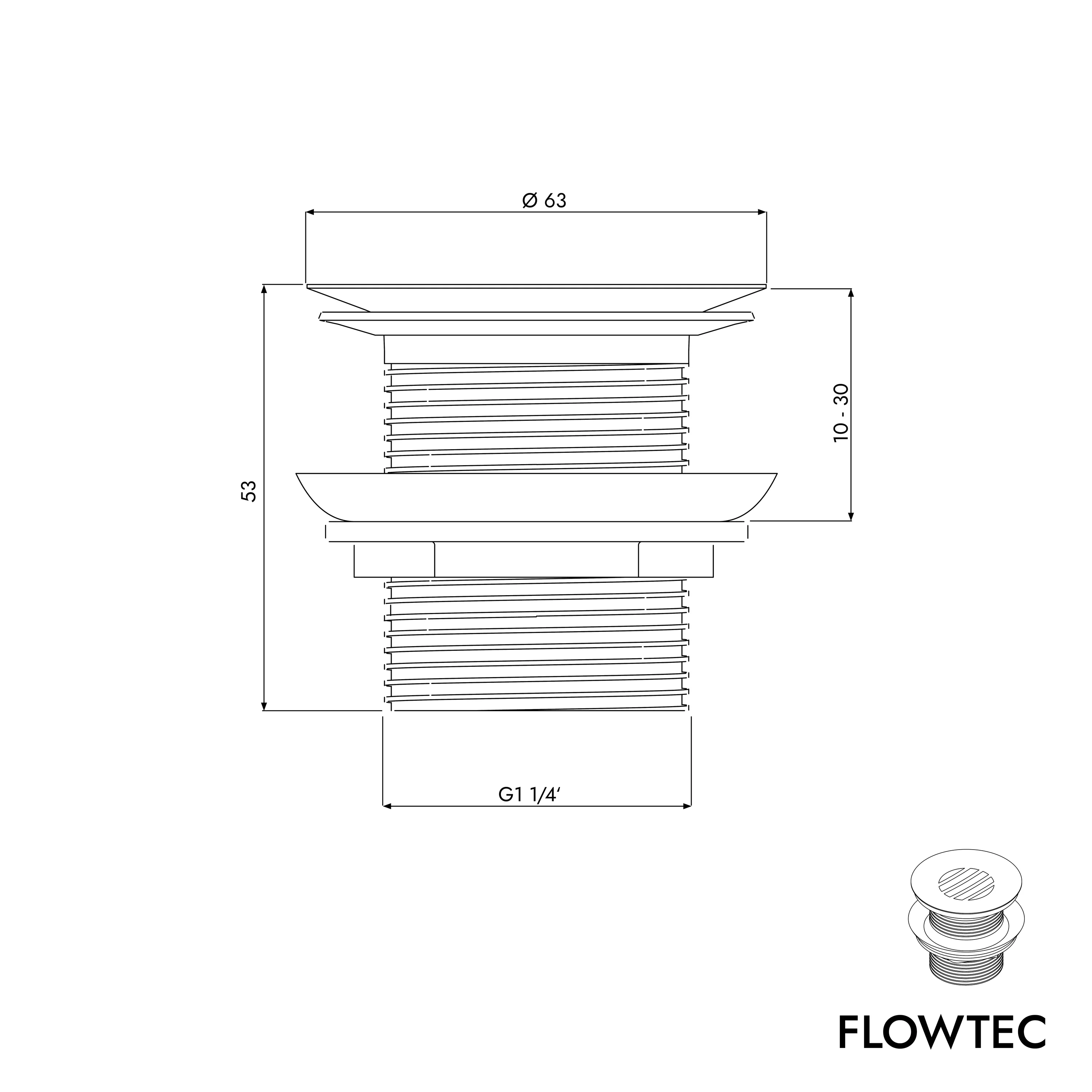 Afløbsventil FLOWTEC med si - Image 5