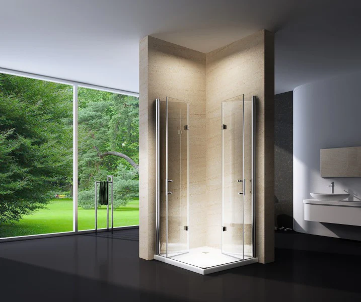 Foldevæg til brusebad, af NANO-glas, EX213, 100 × 100 × 195 cm + brusebund - Image 6