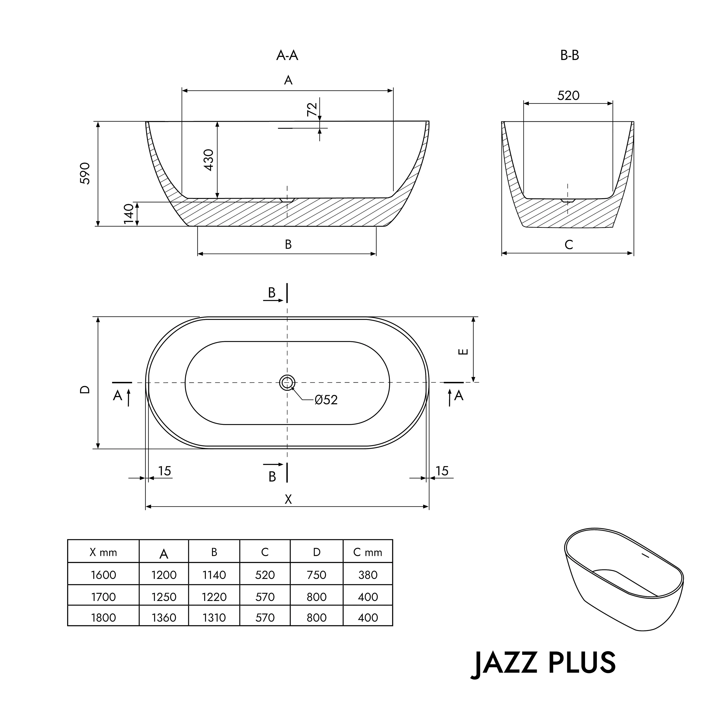 Fritstående badekar JAZZ PLUS 2.0 - Image 4