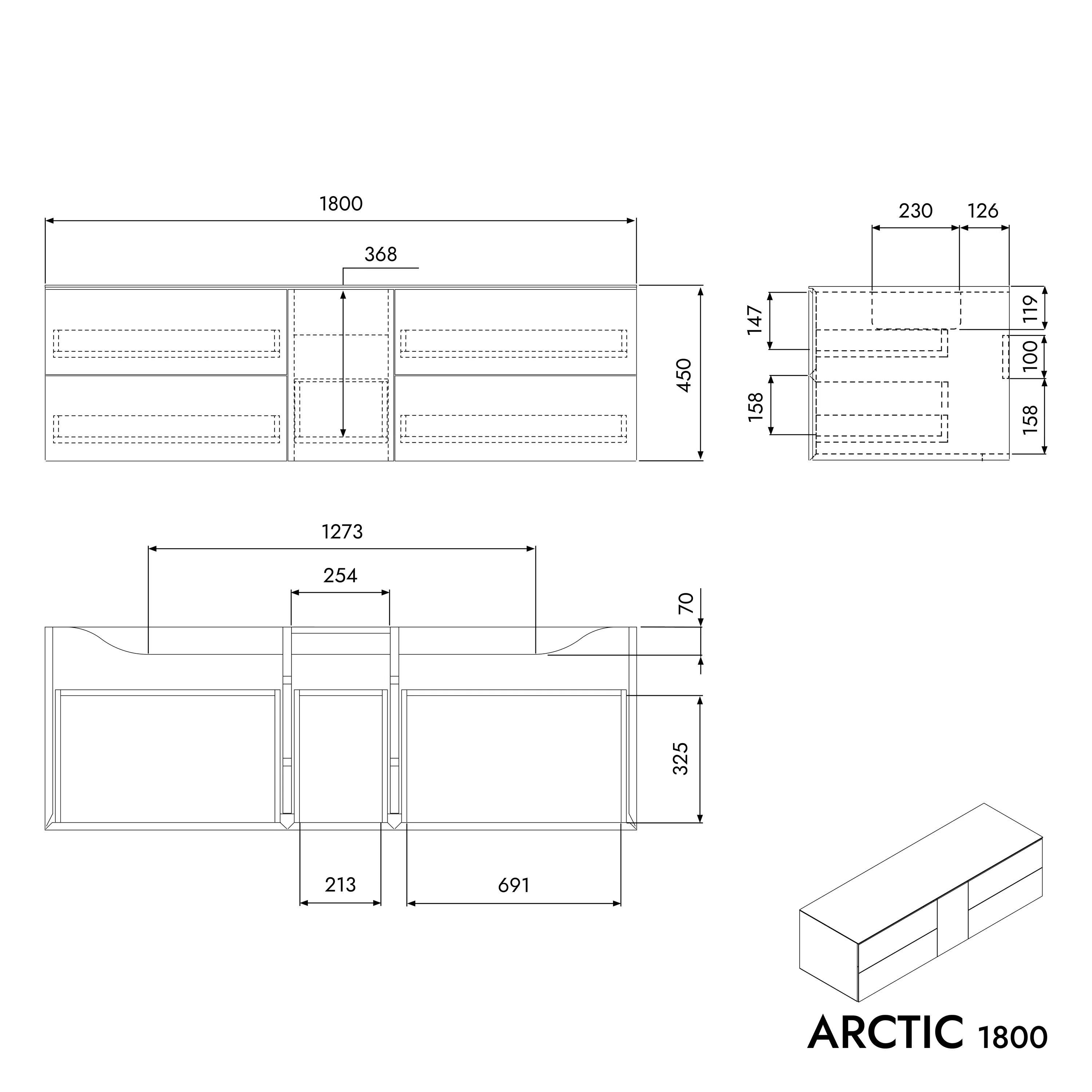 Vaskeskabsunderskab ARCTIC 1800 - Image 6