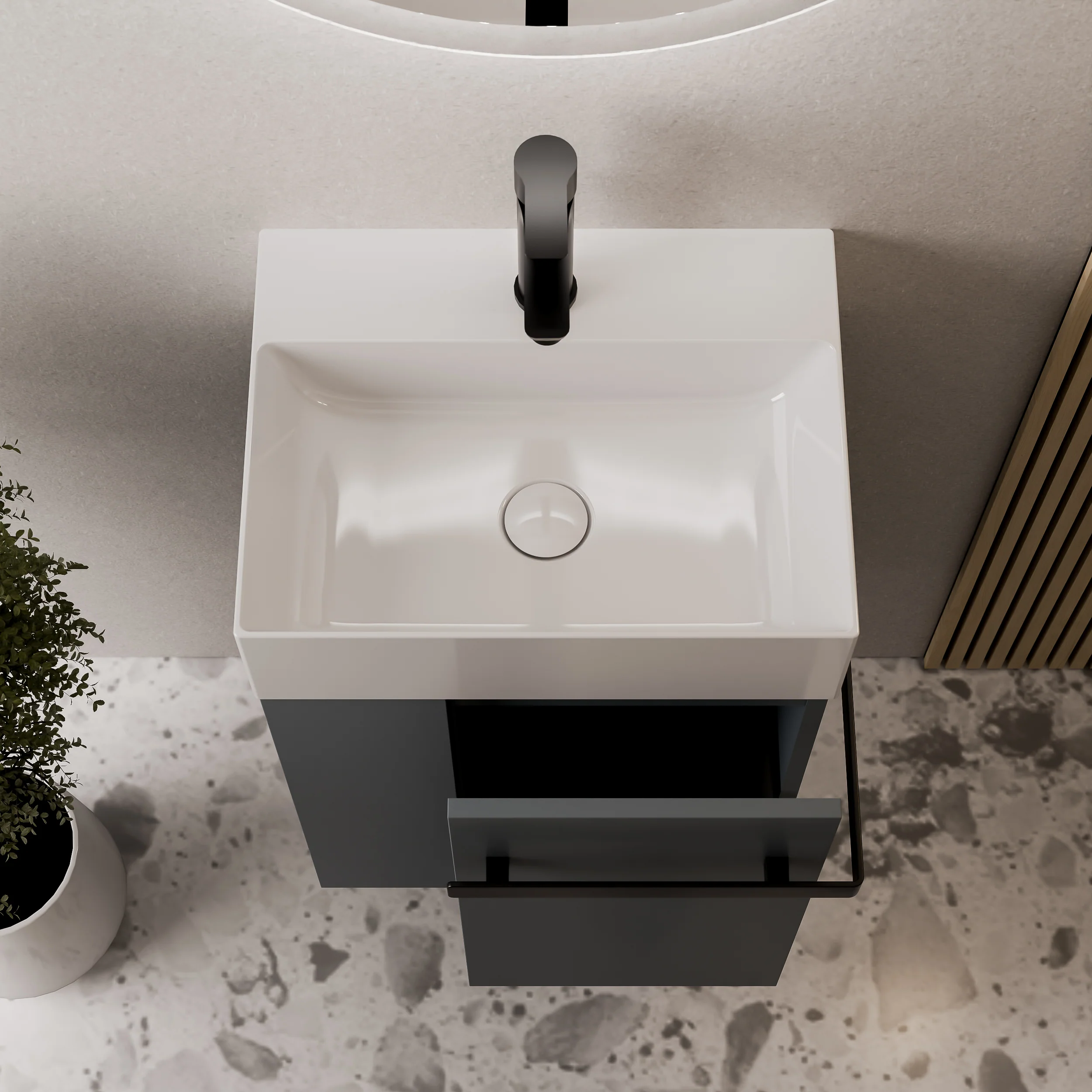 Gæstetoilet badeværelsesmøbelsæt COMPACT 45 cm med håndvask - Image 19
