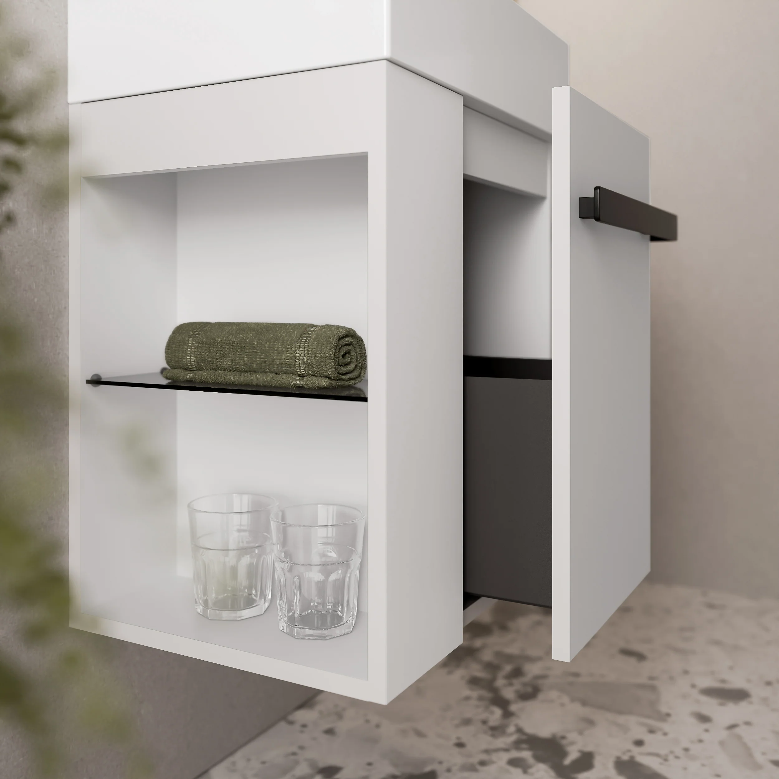 Gæstetoilet badeværelsesmøbelsæt COMPACT 45 cm med håndvask - Image 31