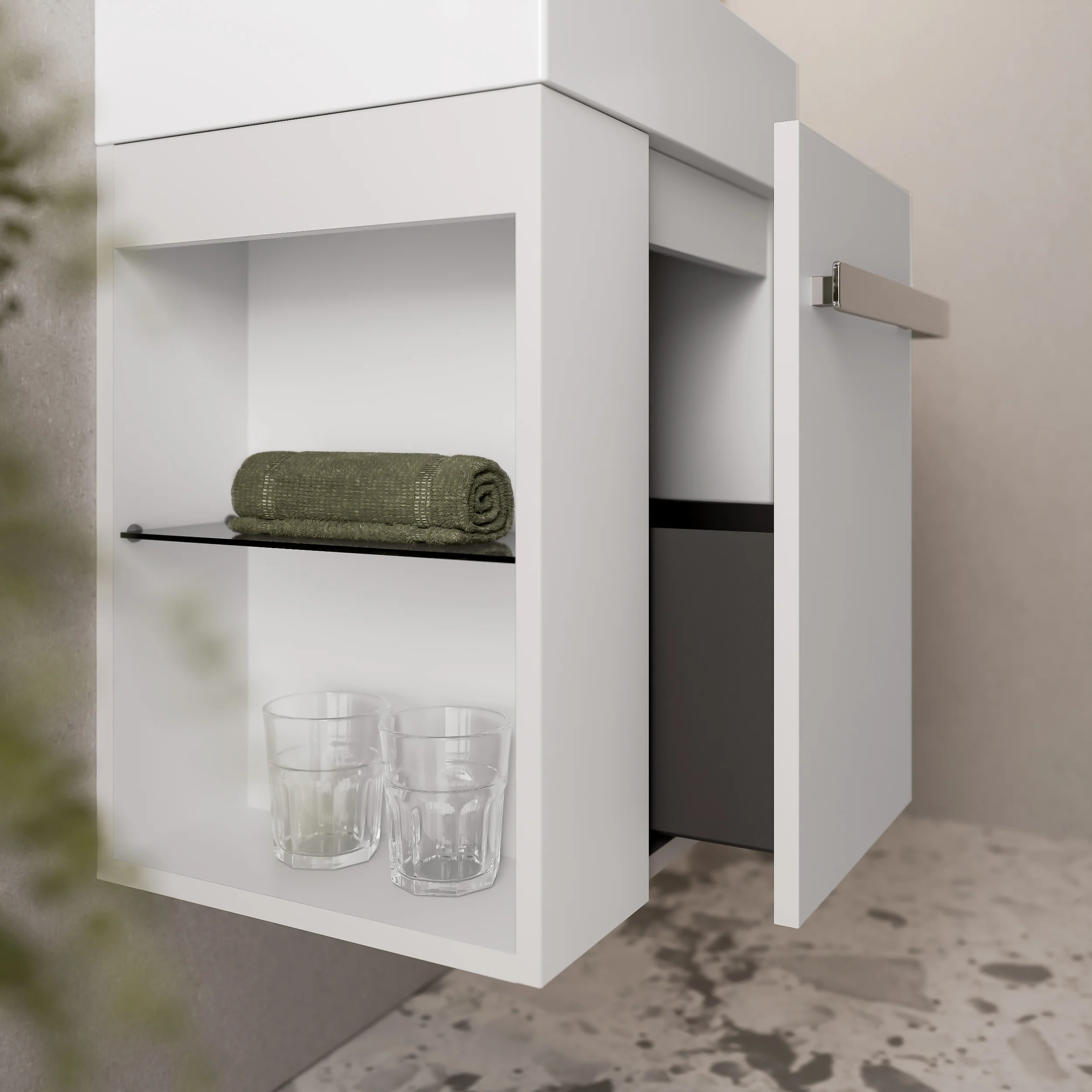 Gæstetoilet badeværelsesmøbelsæt COMPACT 45 cm med håndvask - Image 38