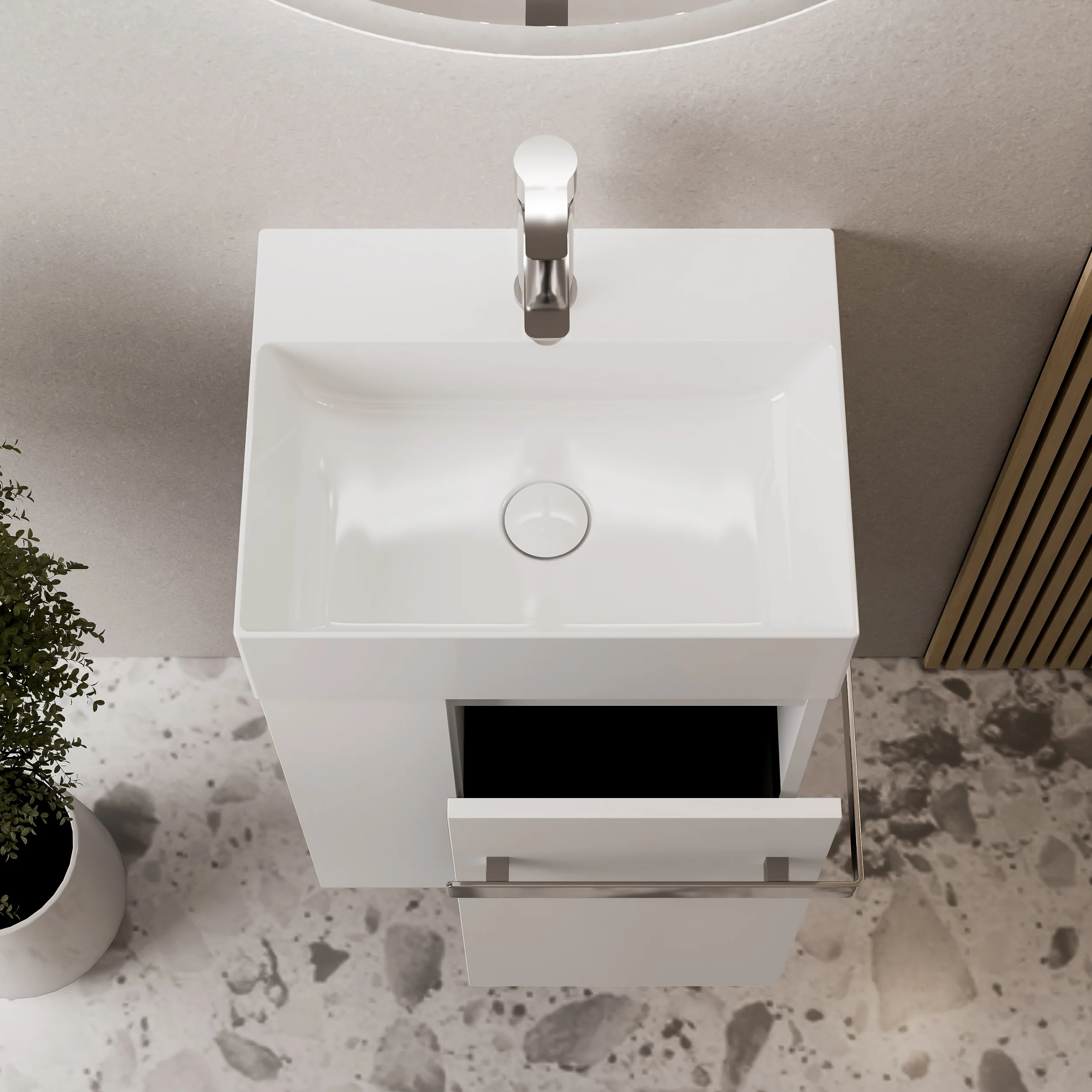 Gæstetoilet badeværelsesmøbelsæt COMPACT 45 cm med håndvask - Image 40