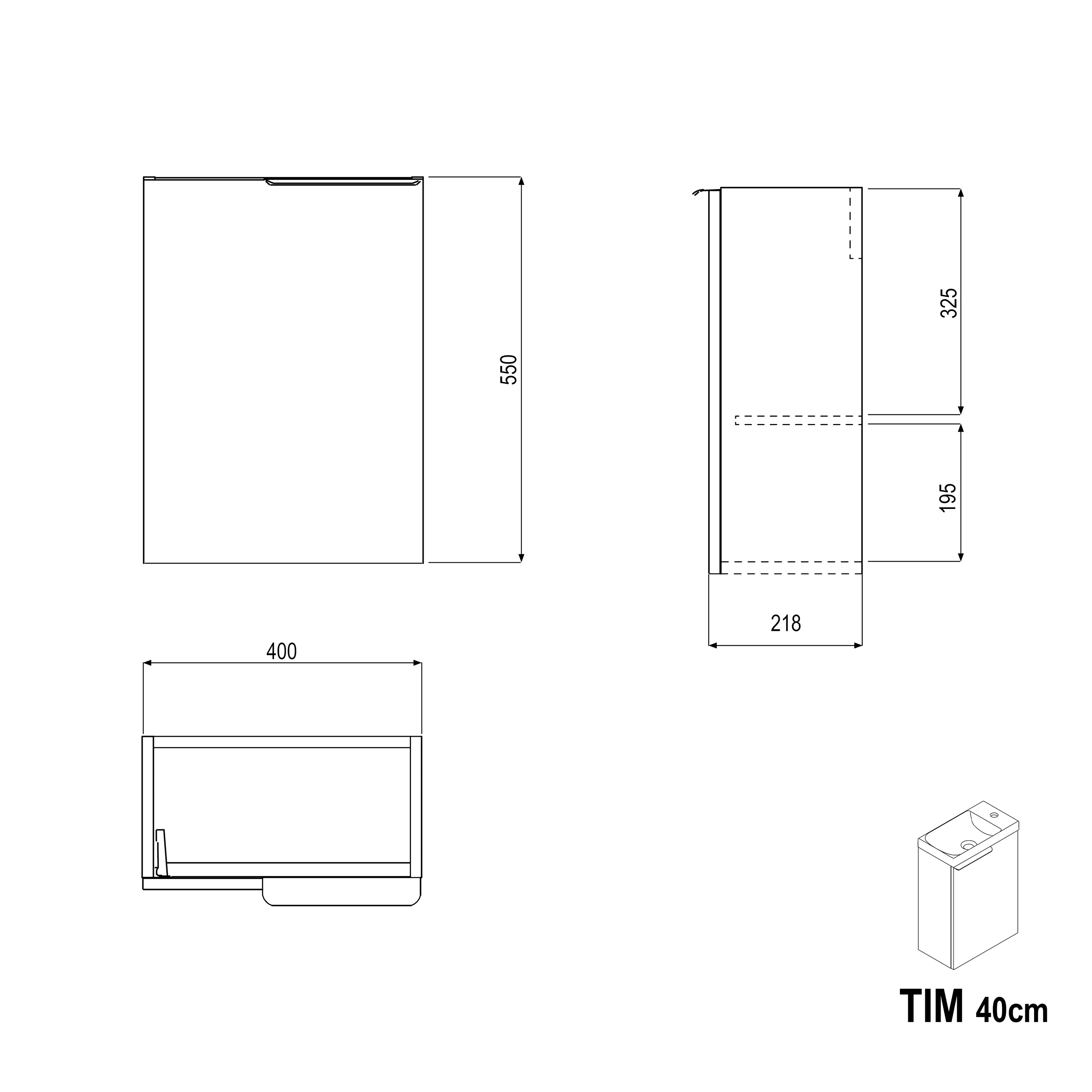 Gæstetoilet Badmøbelsæt TIM 40 - Image 52