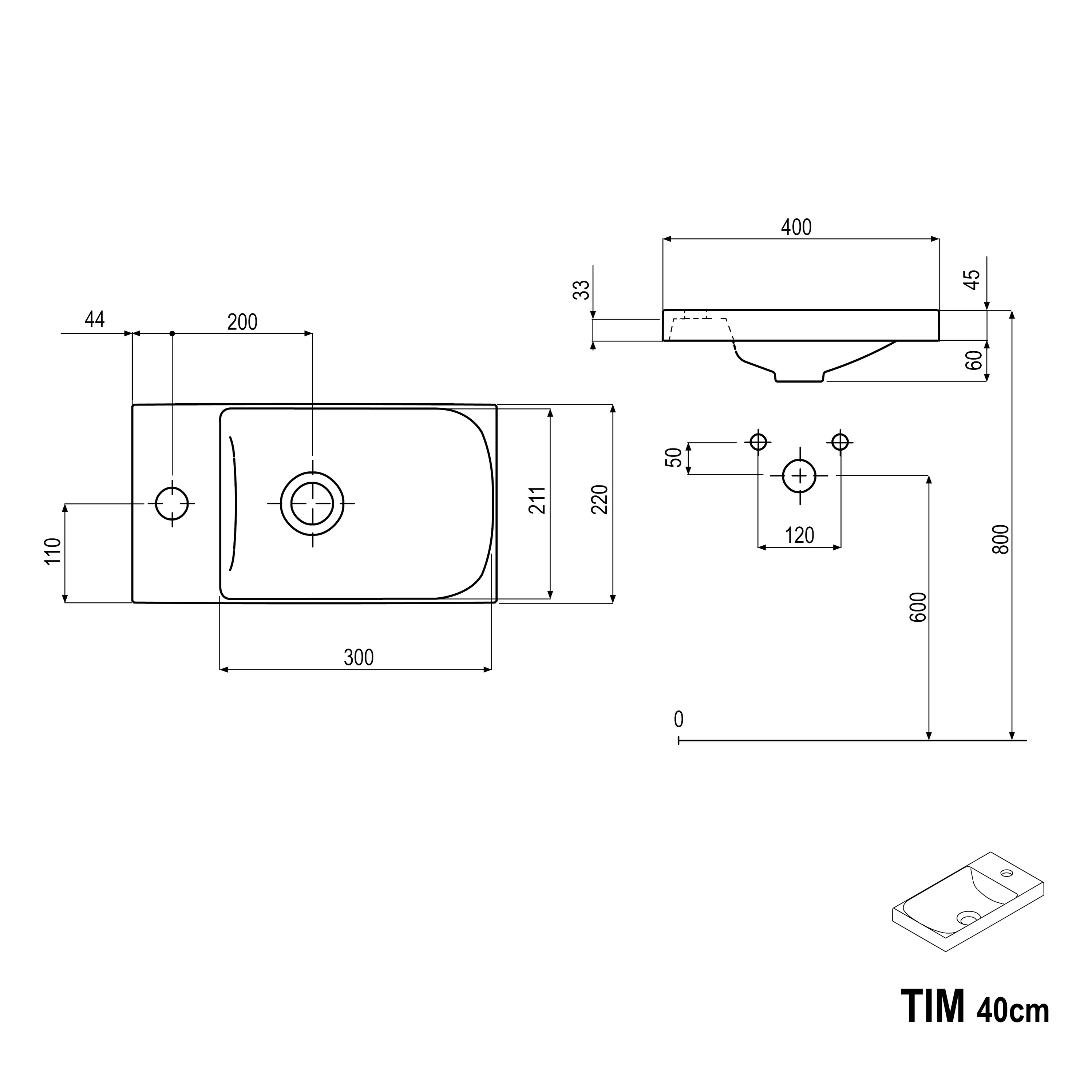 Gæstetoilet Badmøbelsæt TIM 40 - Image 53