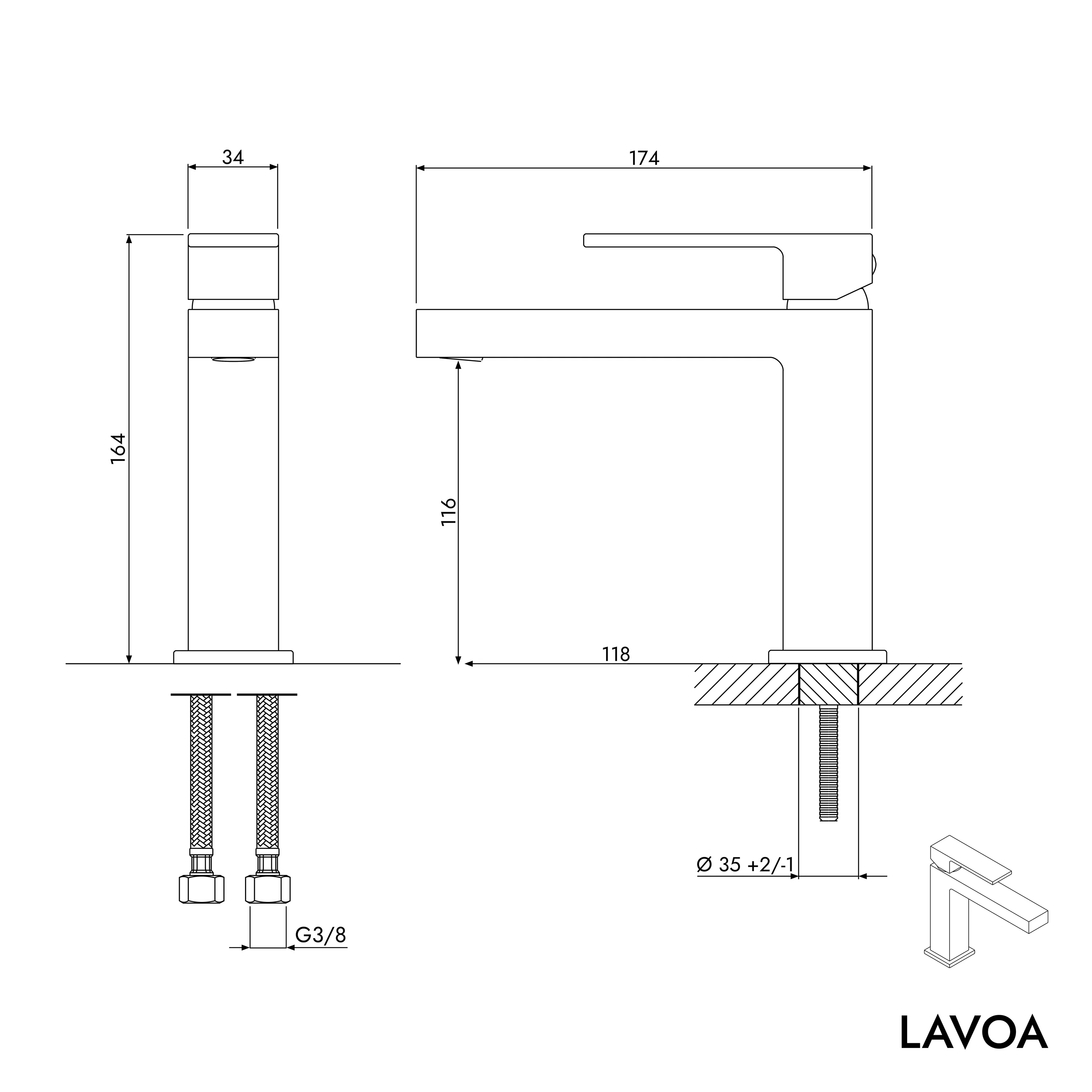 Vaskebordsarmatur LAVOA M - Image 10