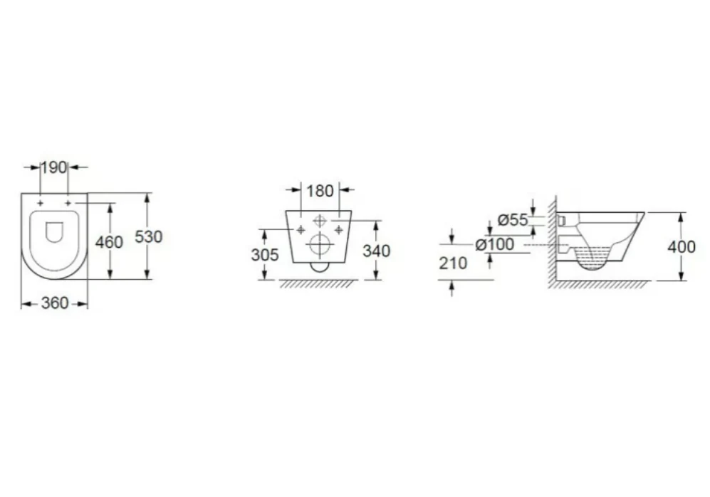 Hængende toilet uden flange 1088R - Image 15