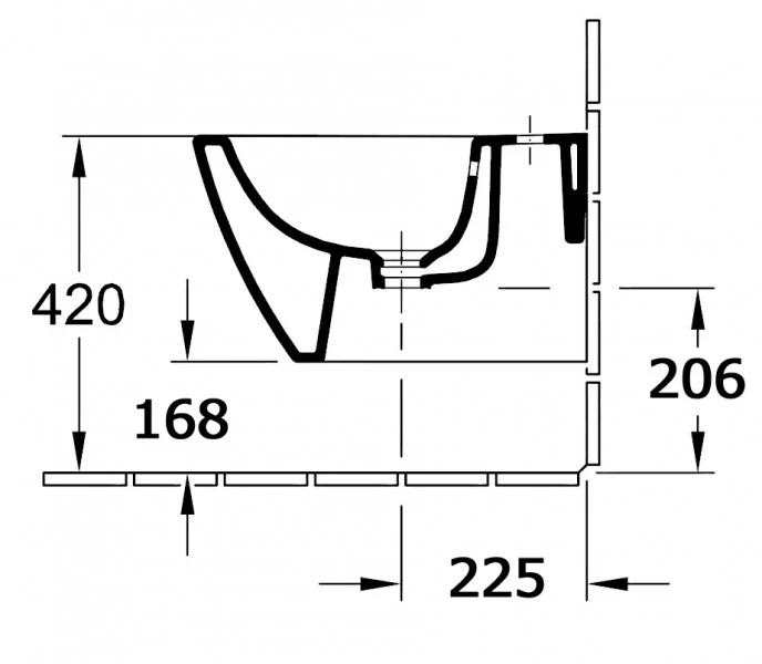 Væg-hængt bidet CH2019V - Image 4