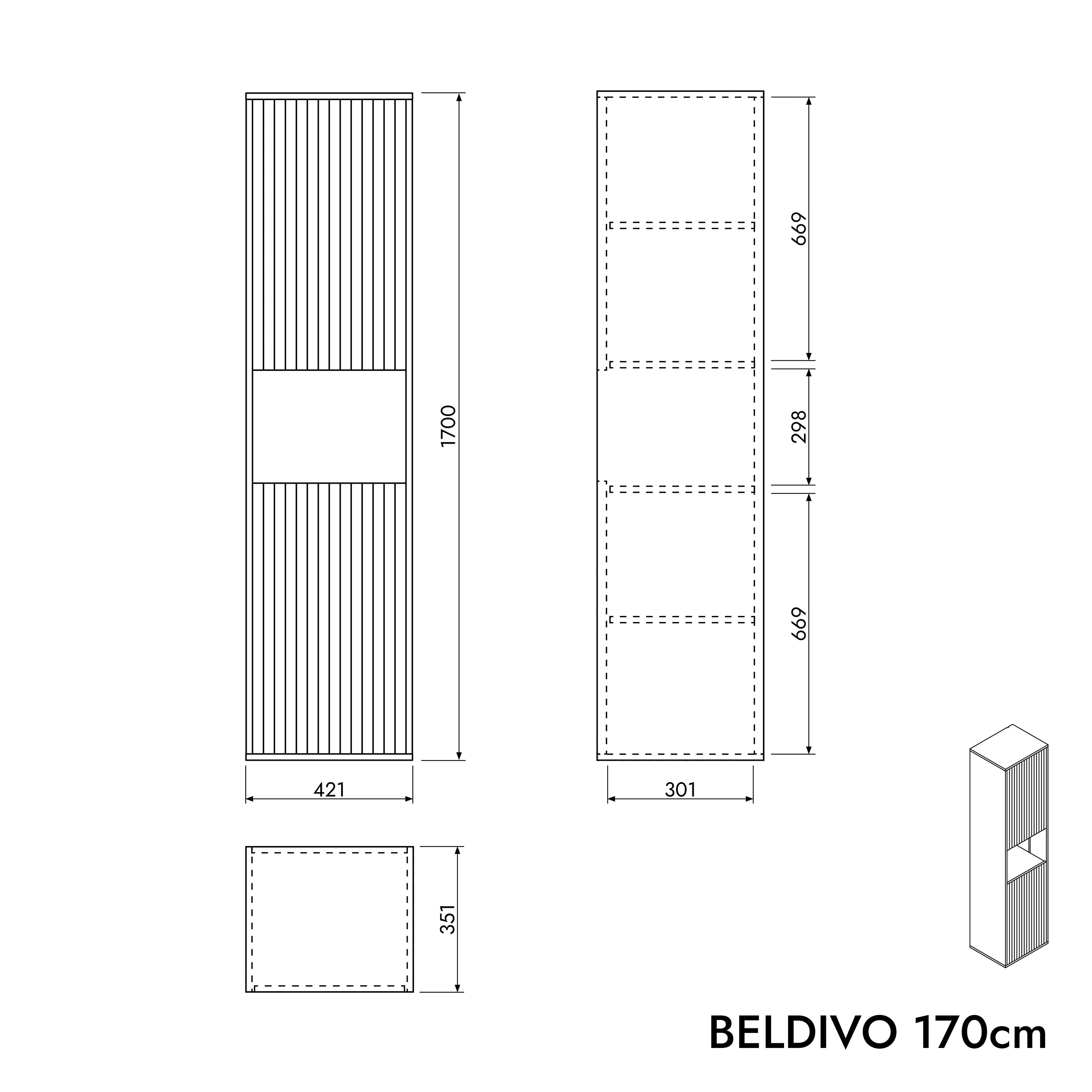 Højskab BELDIVO 170 cm - Image 24