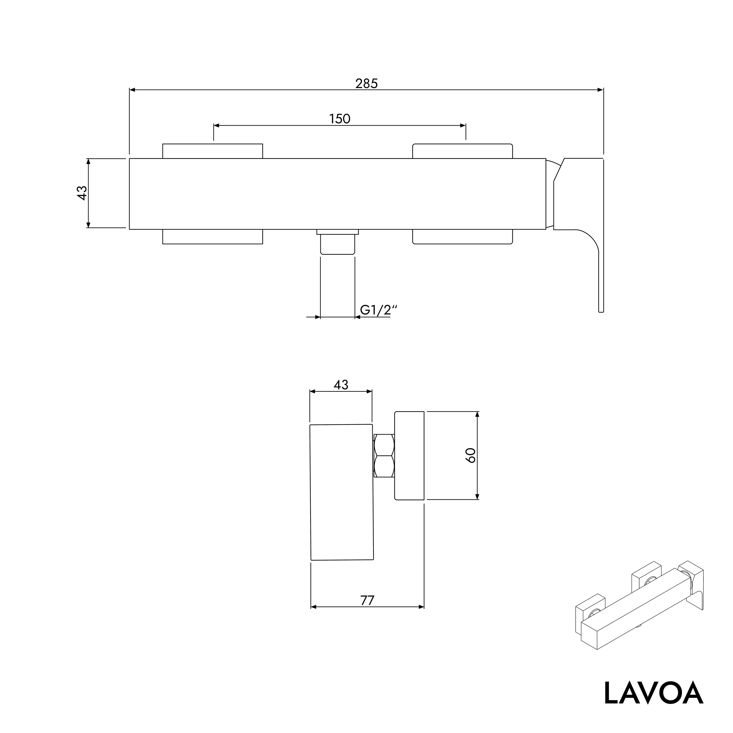 Overflademonteret brusearmatur LAVOA - Image 7