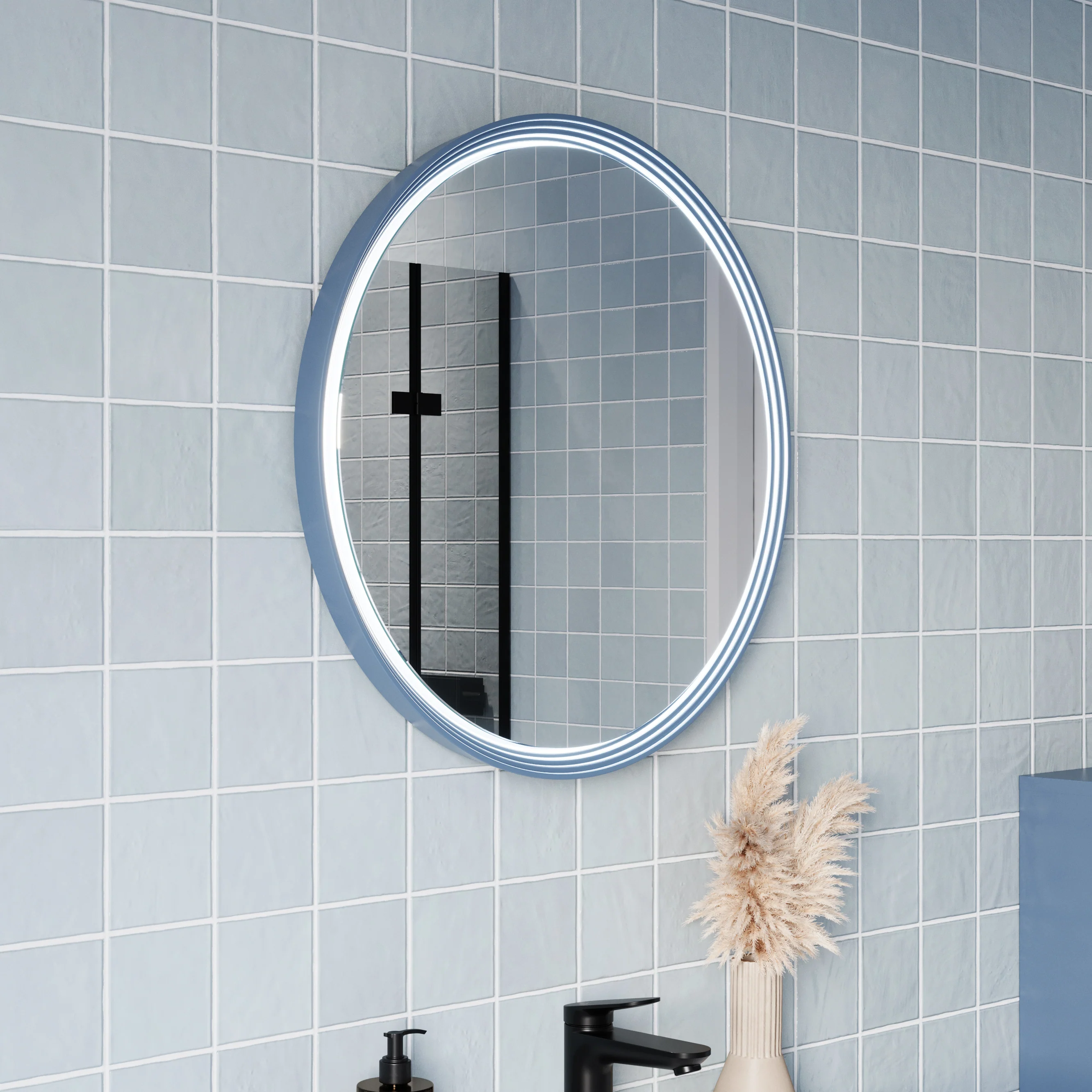 LED-badeværelsesspejl BELDIVO rund - 60 cm - Image 21