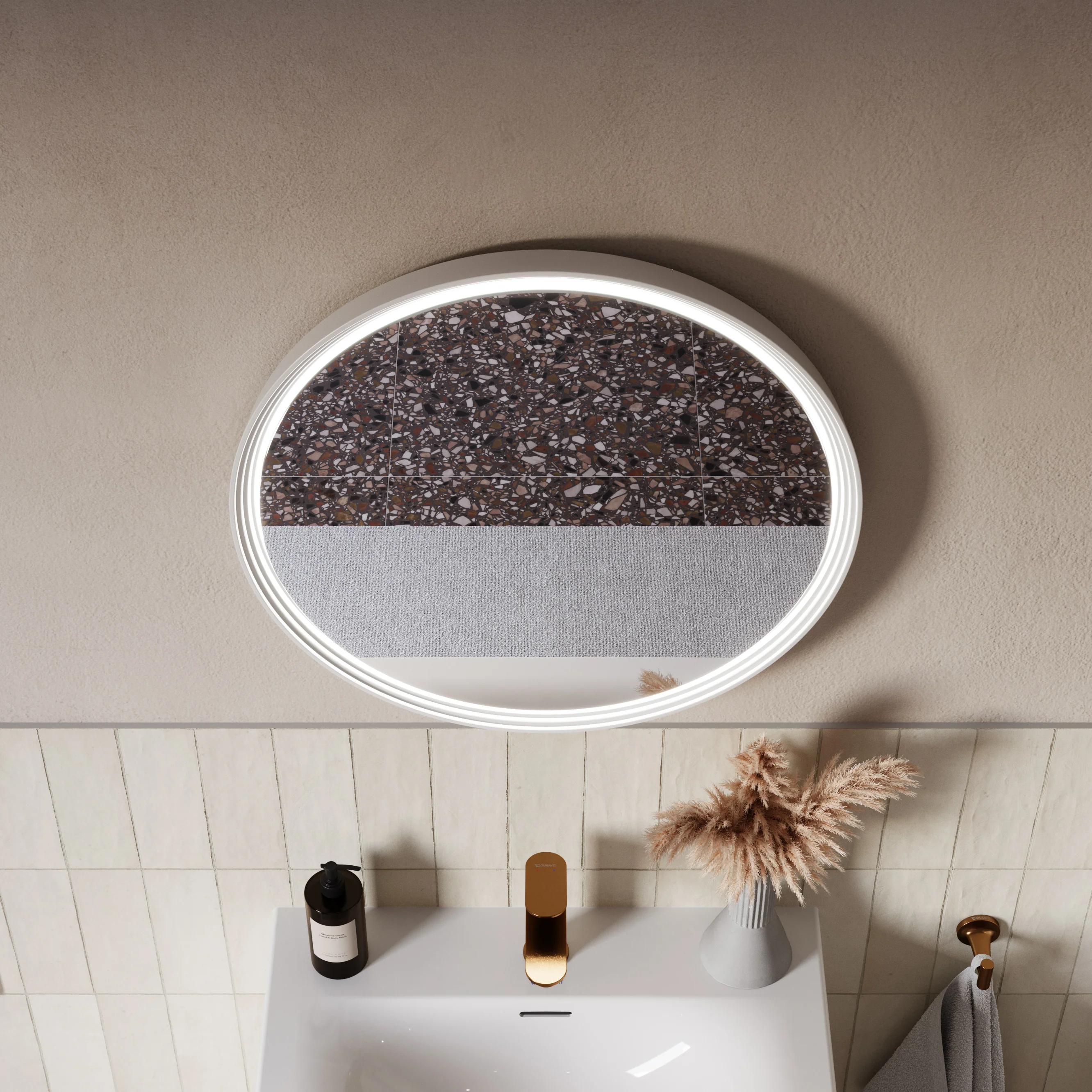 LED-badeværelsesspejl BELDIVO rund - 60 cm - Image 3